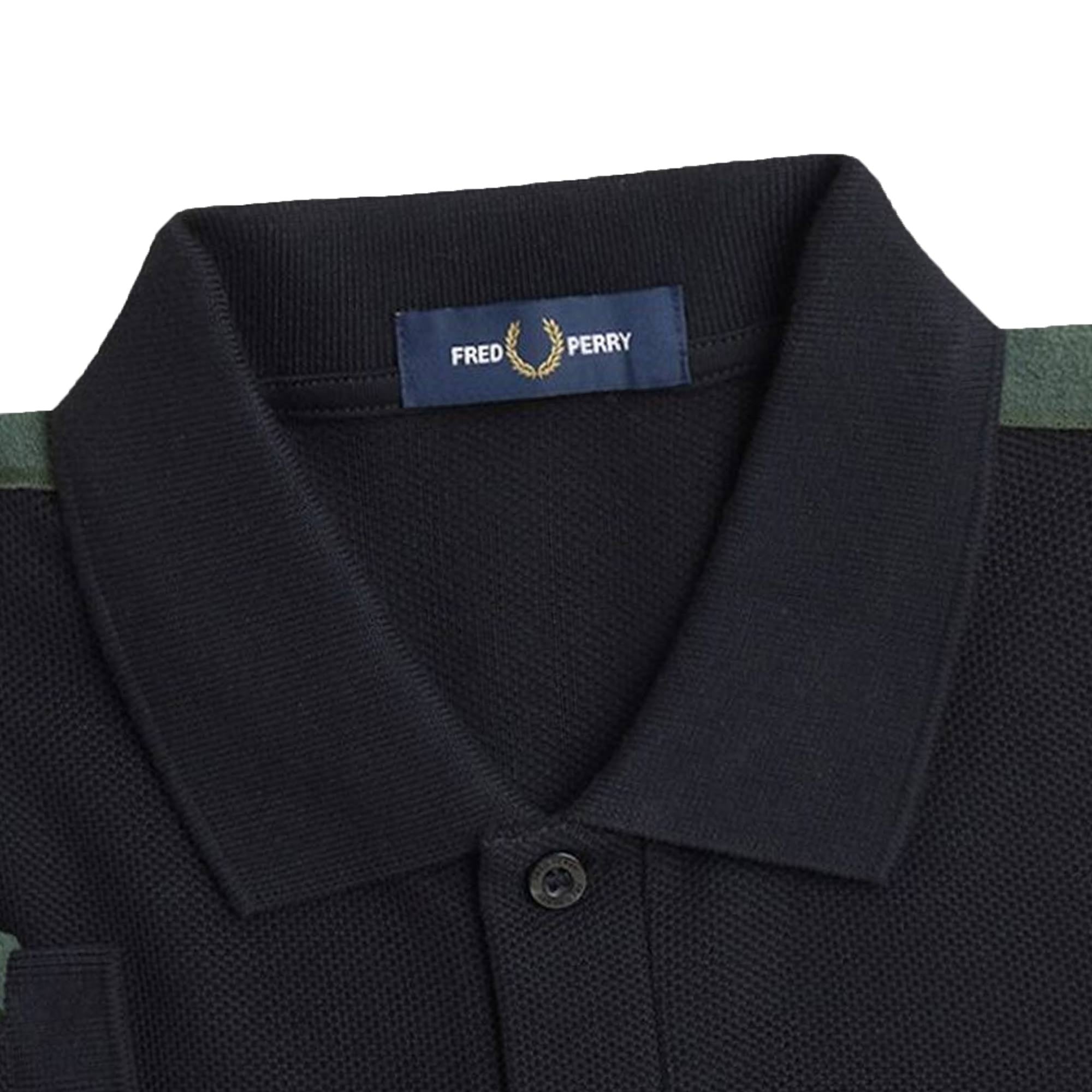 Fred Perry Towelling Tape Polo Shirt - Black – Stuarts London