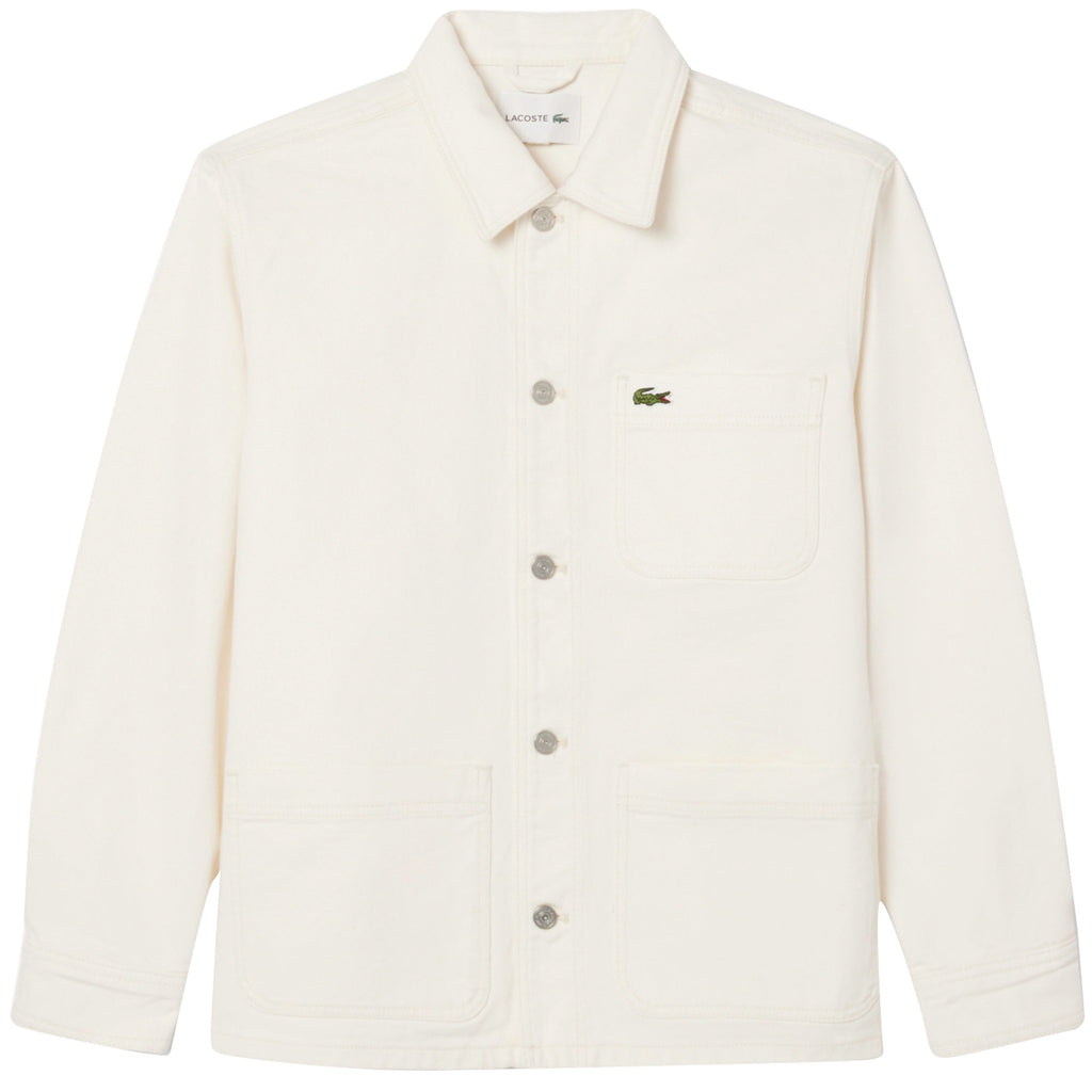 Heavy Cotton Denim Chore Jacket - Flour White