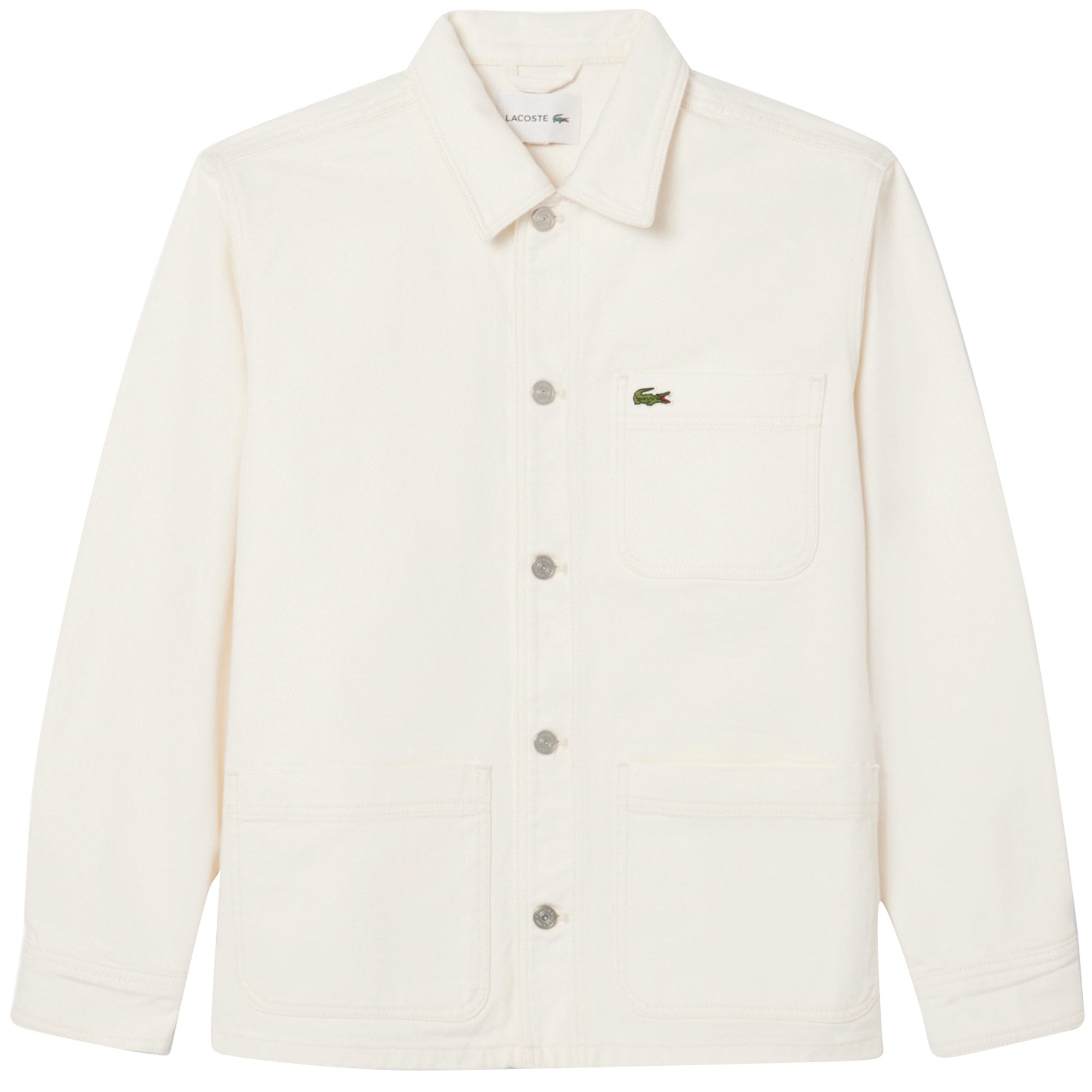 Heavy Cotton Denim Chore Jacket - Flour White