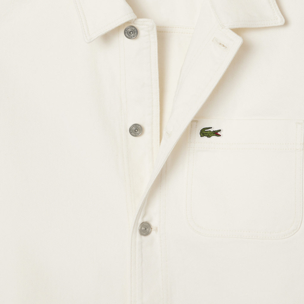 Heavy Cotton Denim Chore Jacket - Flour White