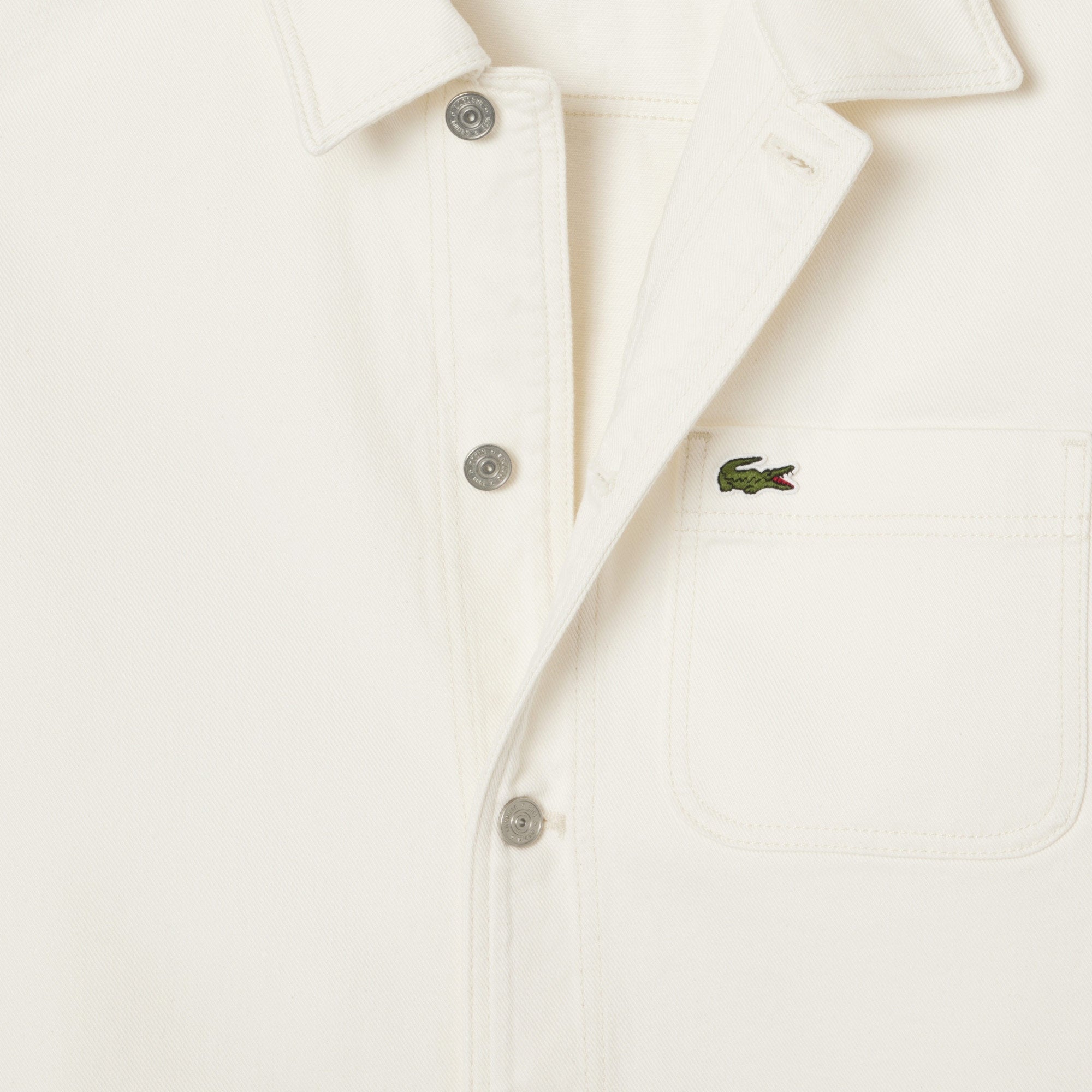 Heavy Cotton Denim Chore Jacket - Flour White
