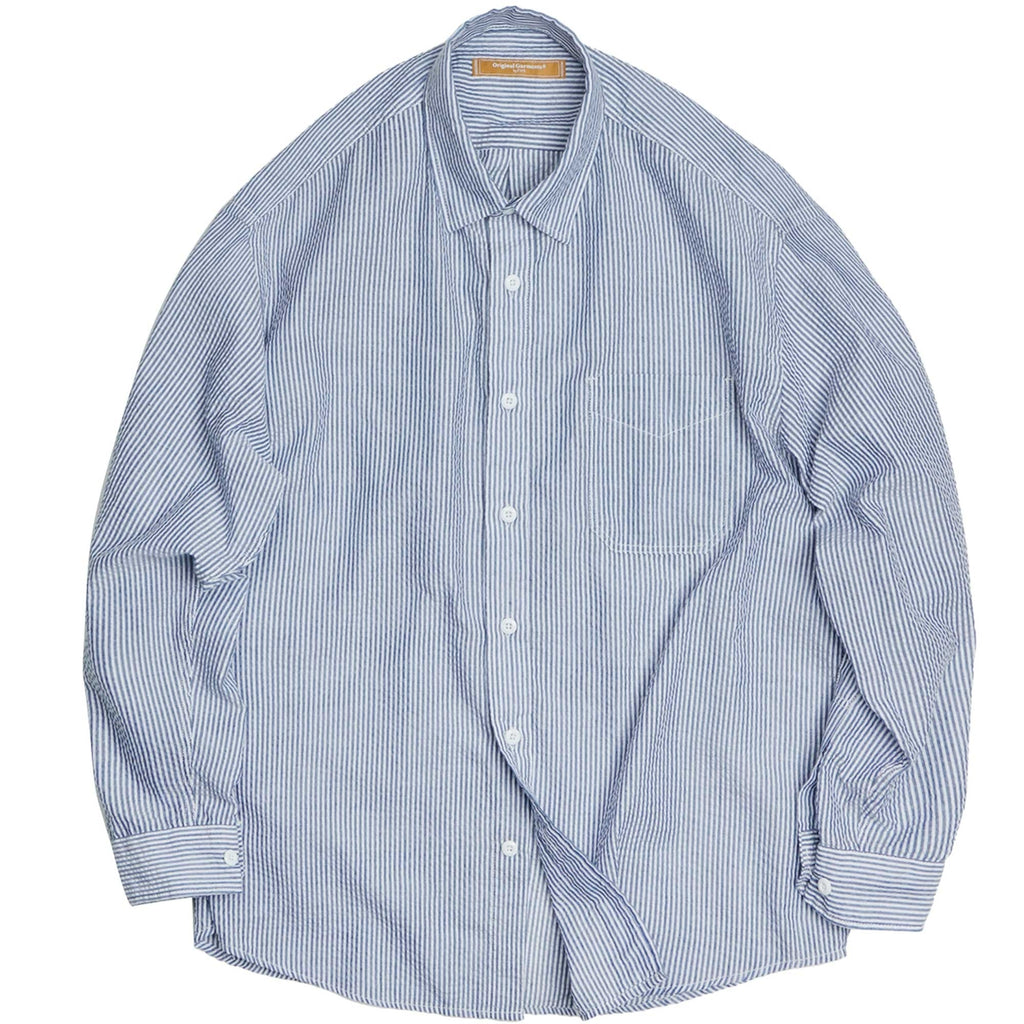 OG Stripe Seersucker Shirt - Blue
