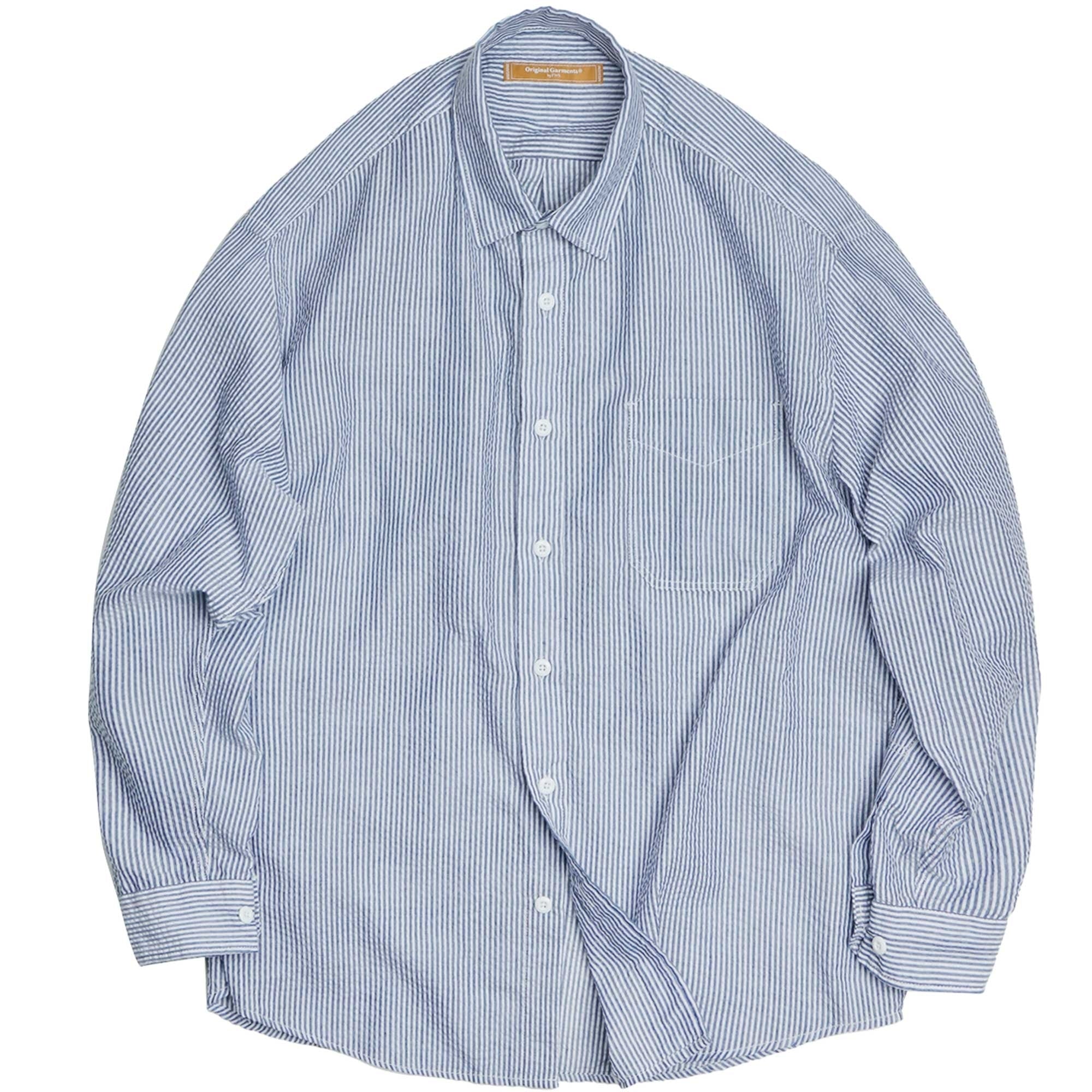 OG Stripe Seersucker Shirt - Blue
