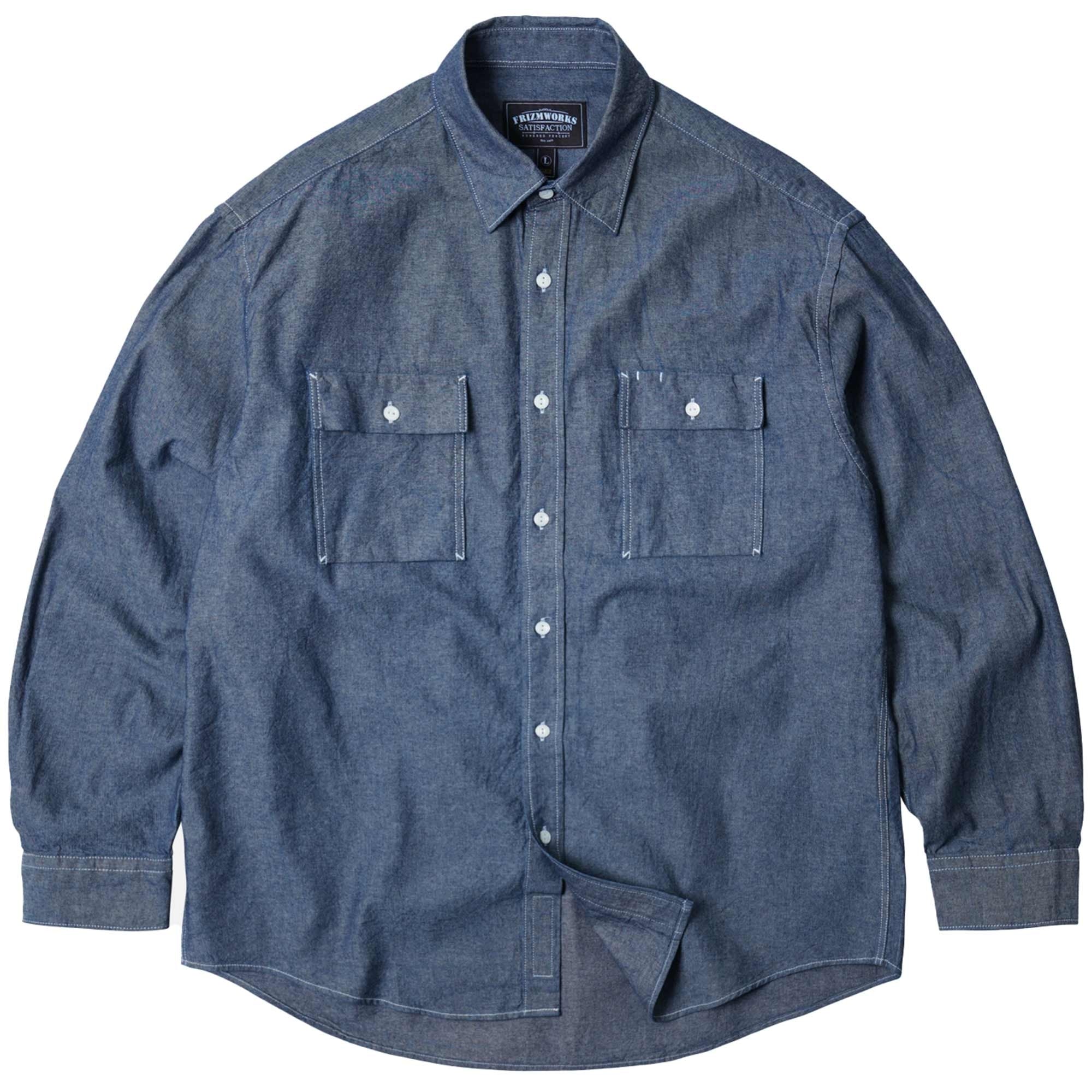 FrizmWORKS Cigarette Pocket Chambray Shirt - Indigo – Stuarts London
