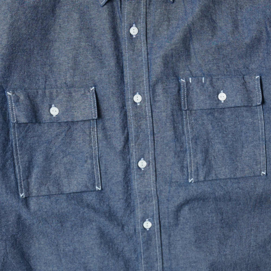 Cigarette Pocket Chambray Shirt - Indigo