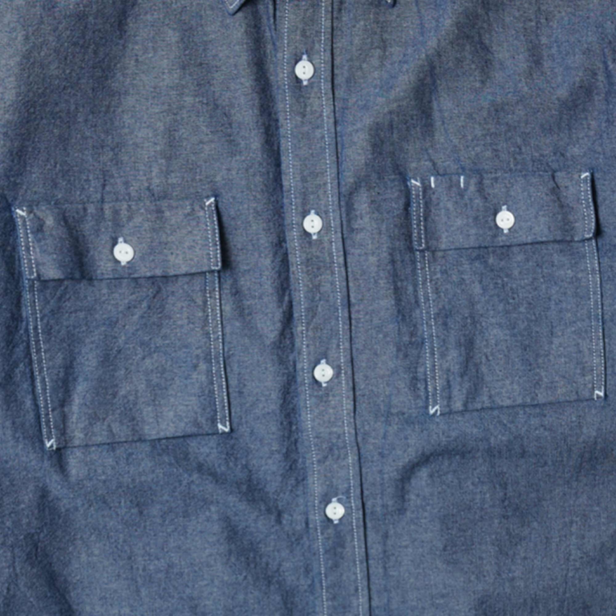 Cigarette Pocket Chambray Shirt - Indigo