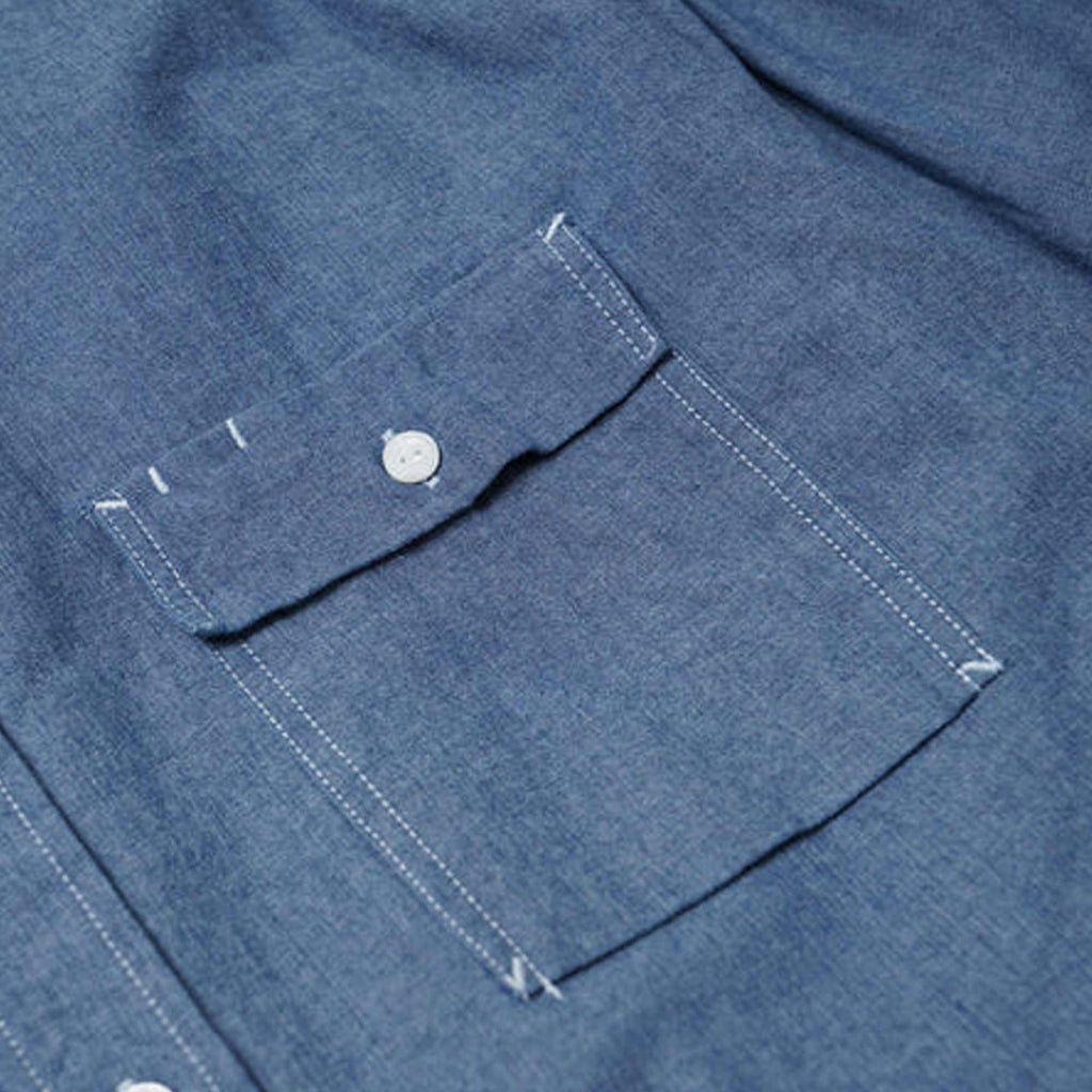 Cigarette Pocket Chambray Shirt - Blue