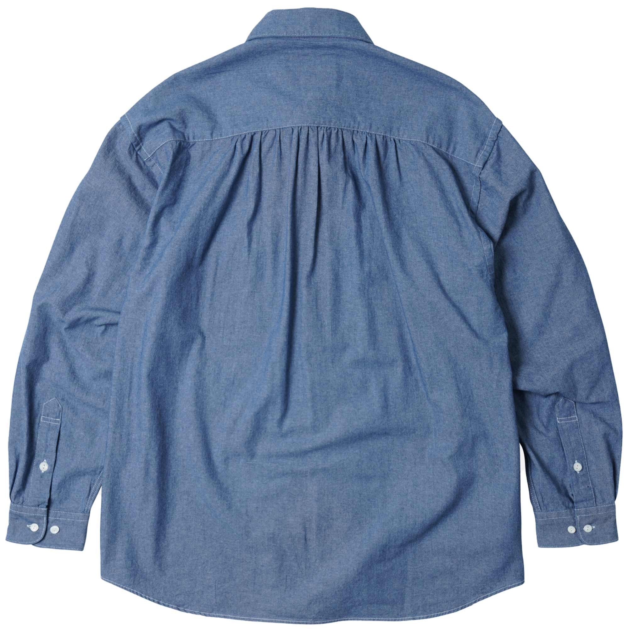 Cigarette Pocket Chambray Shirt - Blue