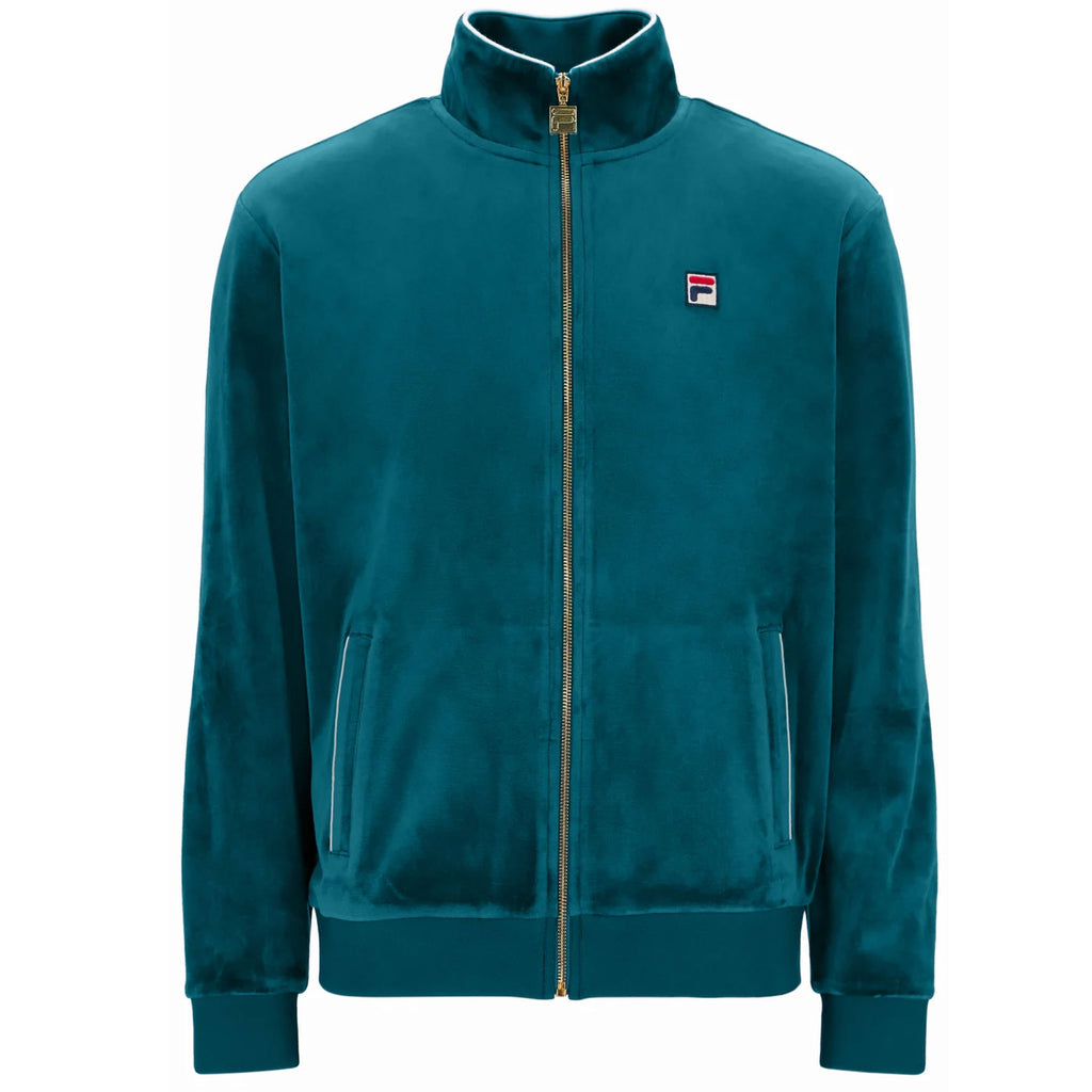 Irving Velour Track Jacket - Deep Lagoon