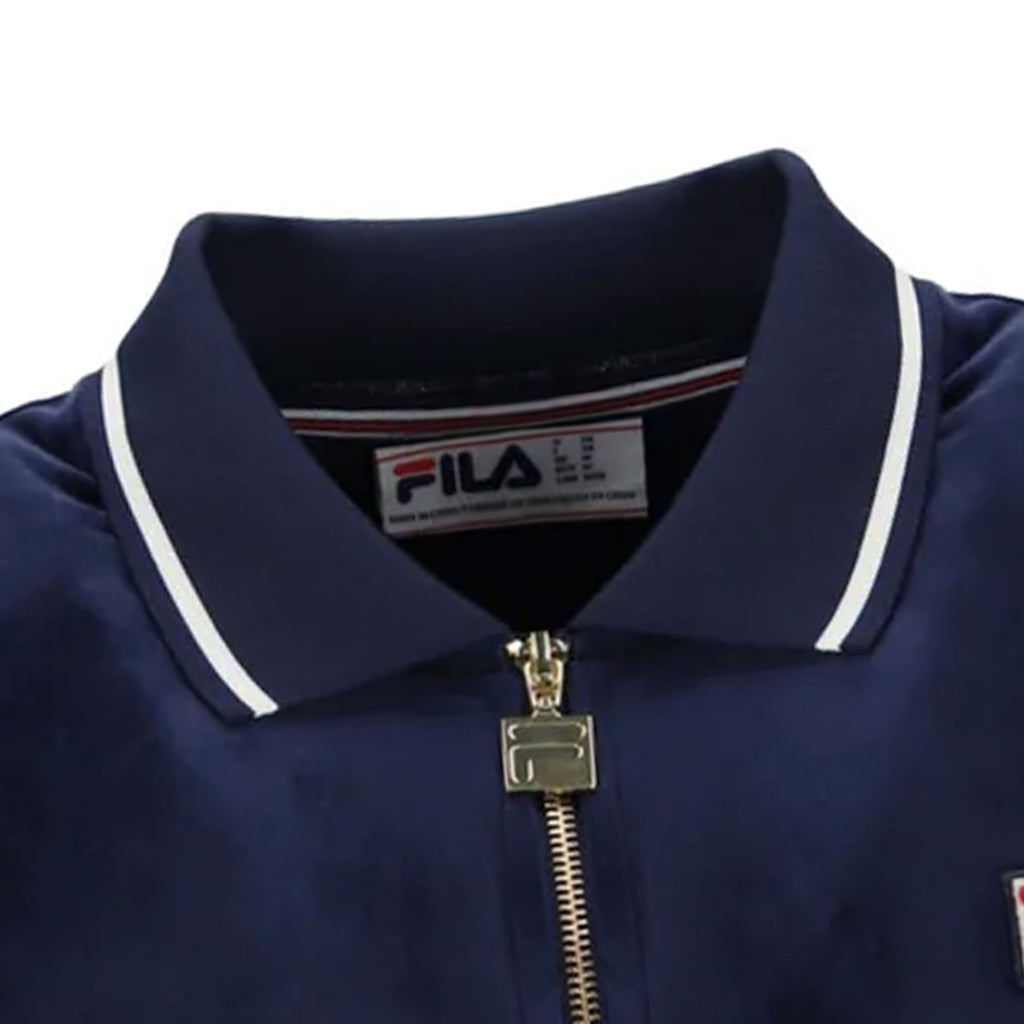 Fila Vintage Terry Velour Polo - Fila Navy