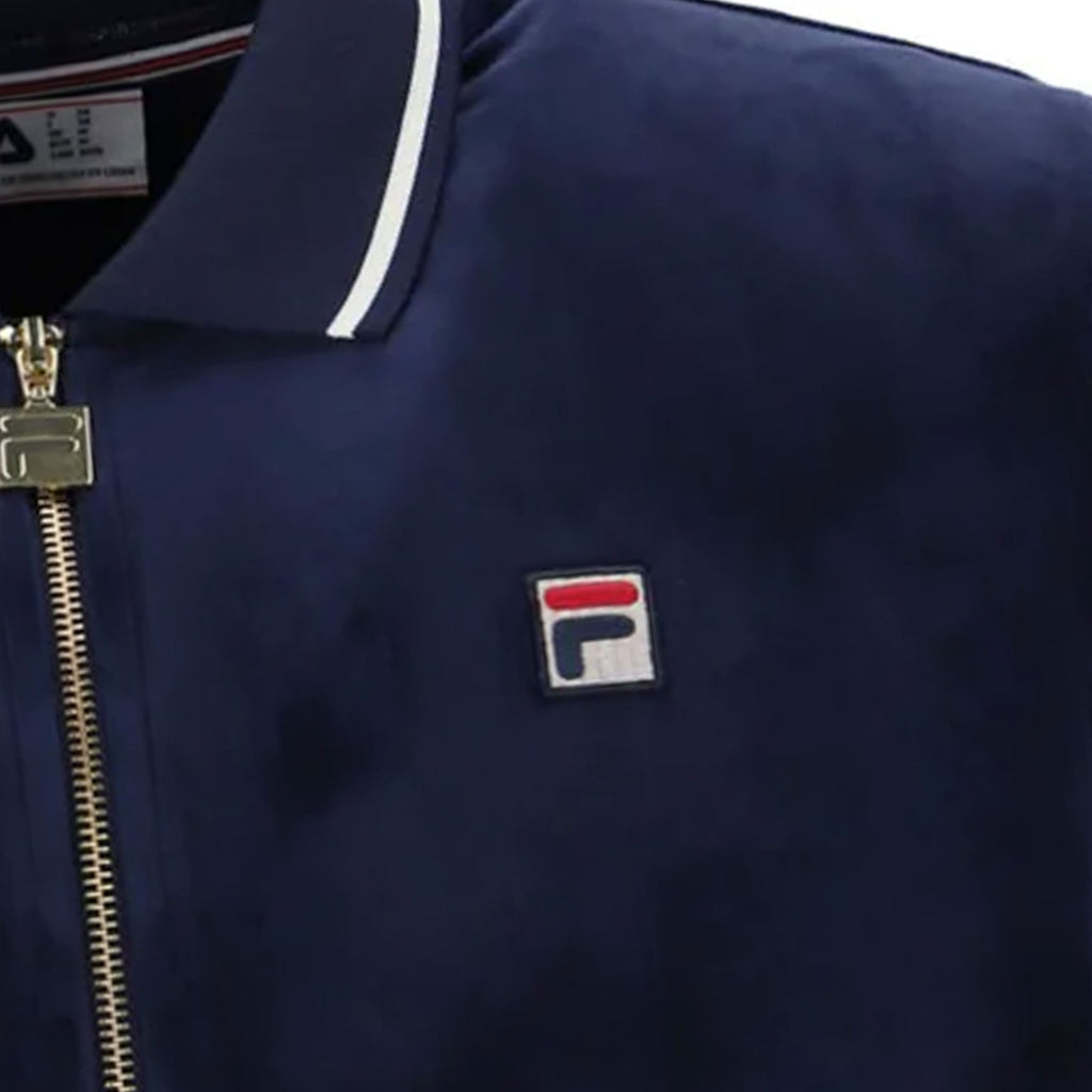 Fila Vintage Terry Velour Polo - Fila Navy