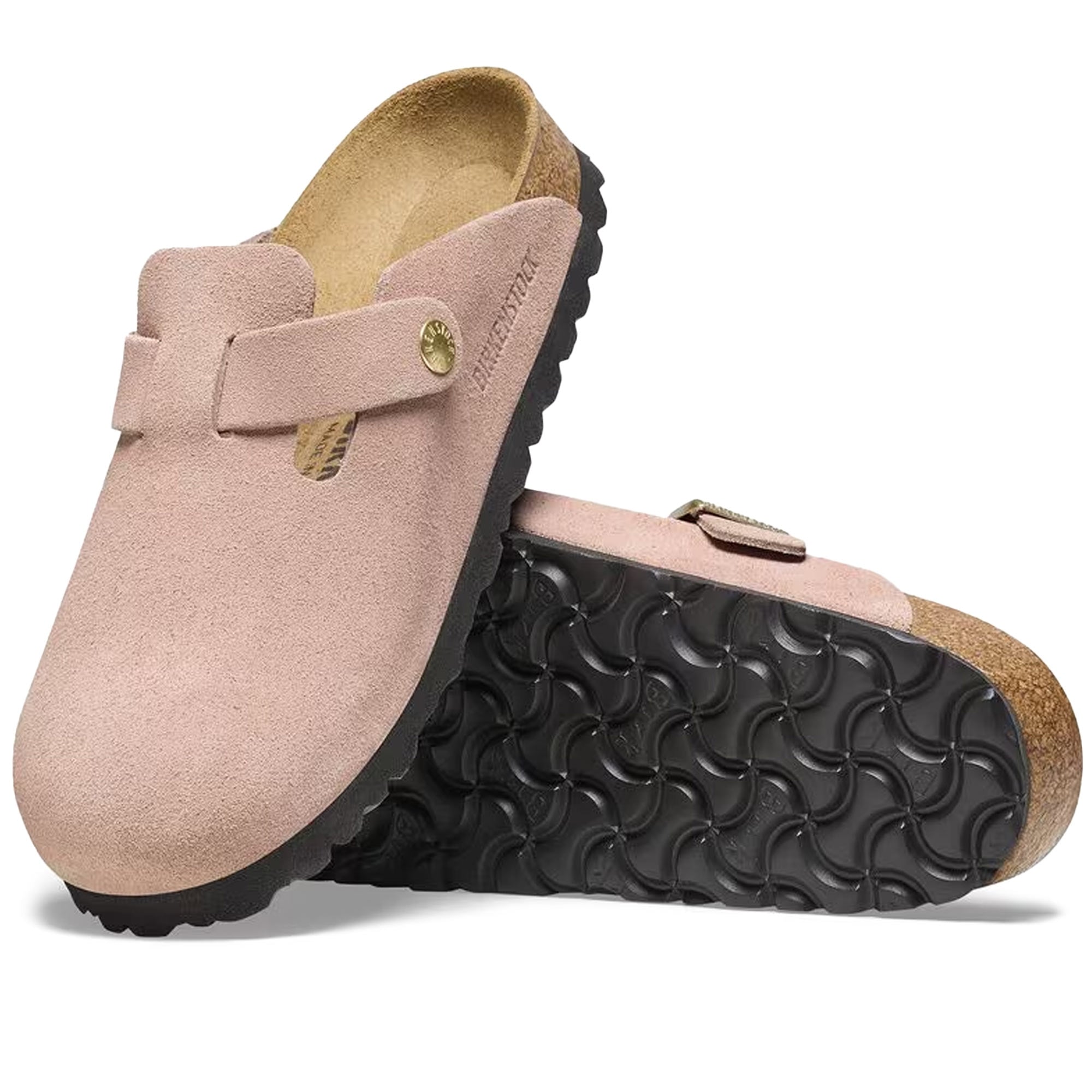 Birkenstock Womens Boston Suede Leather - Light Rose