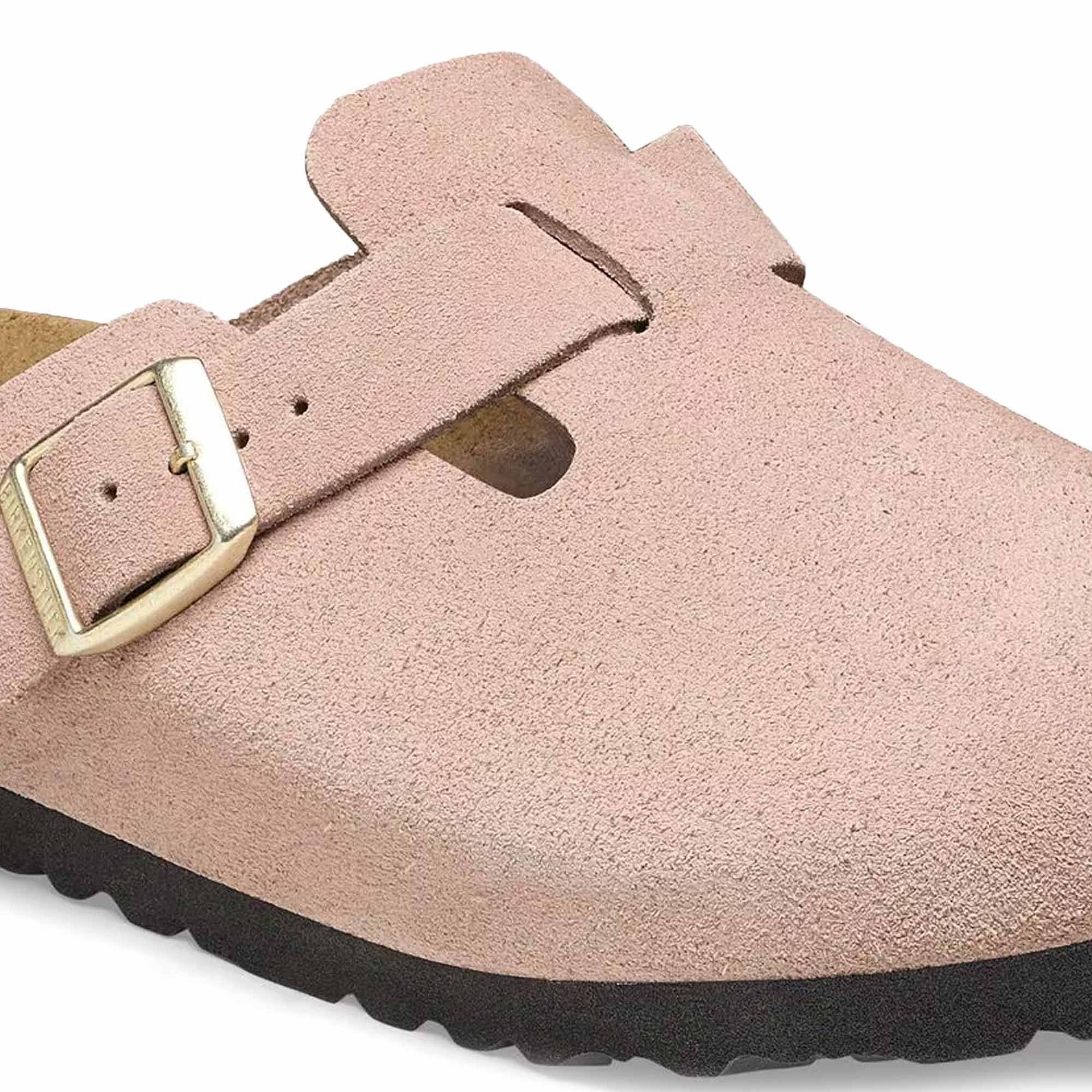 Birkenstock Womens Boston Suede Leather - Light Rose