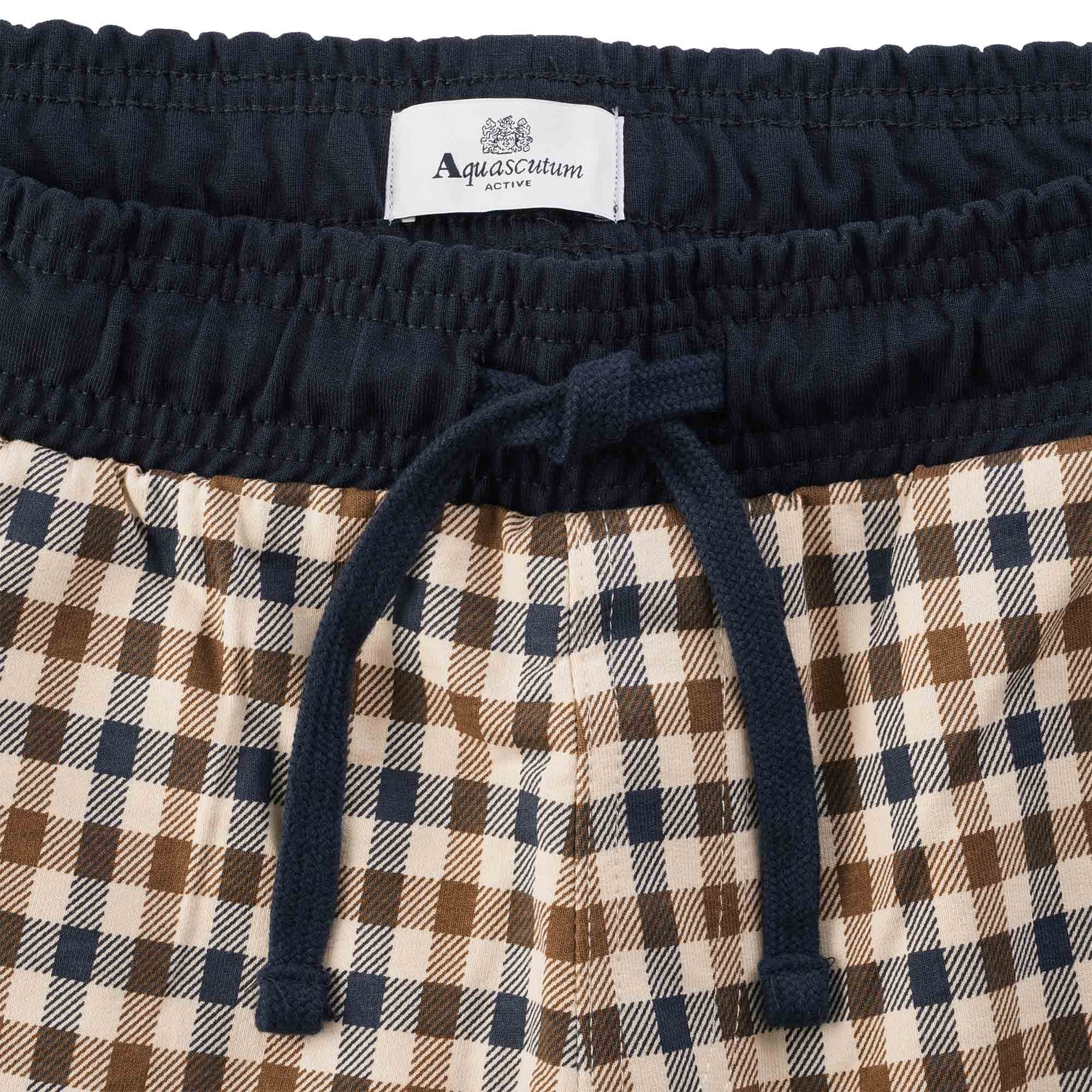 Aquascutum Club Check Sweat Shorts - Navy