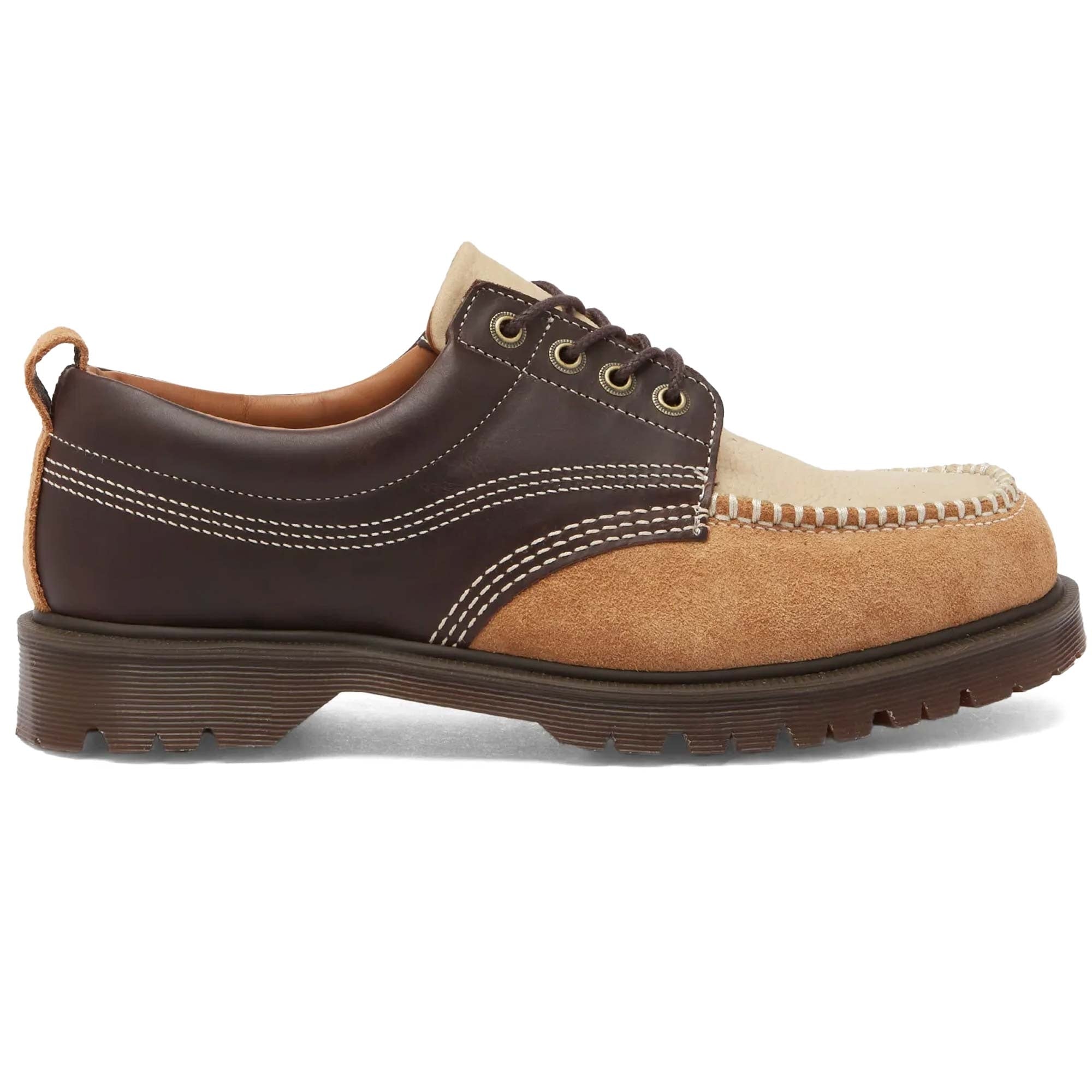 Dr. Martens Lowell 4-Eye Moc Toe Shoe - Dark Brown – Stuarts London