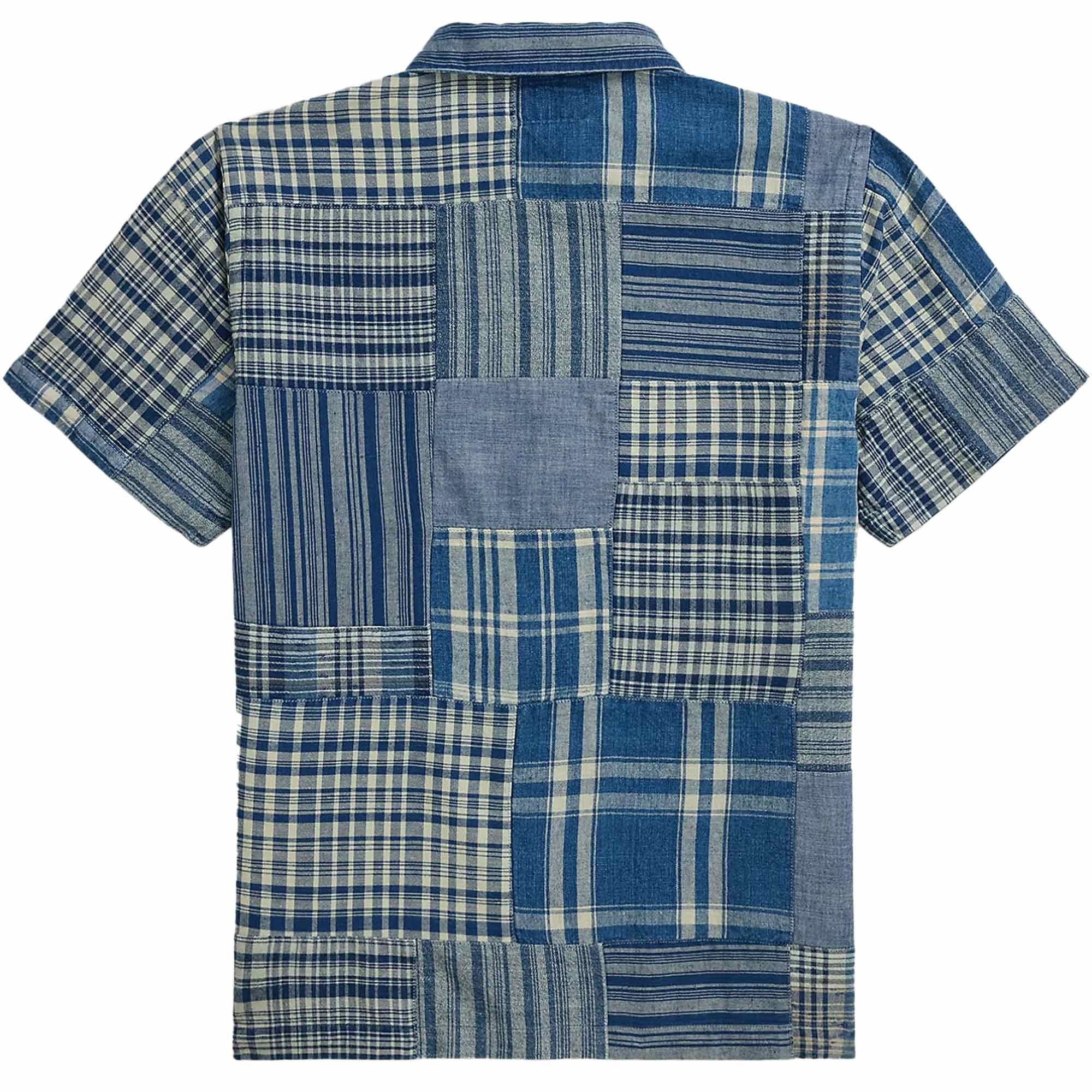 トップス RRL PATCHWORK PRINT CAMP SHIRTS RRL by Ralph Lauren Patchwork Camp Shirt - Indigo – Stuarts London
