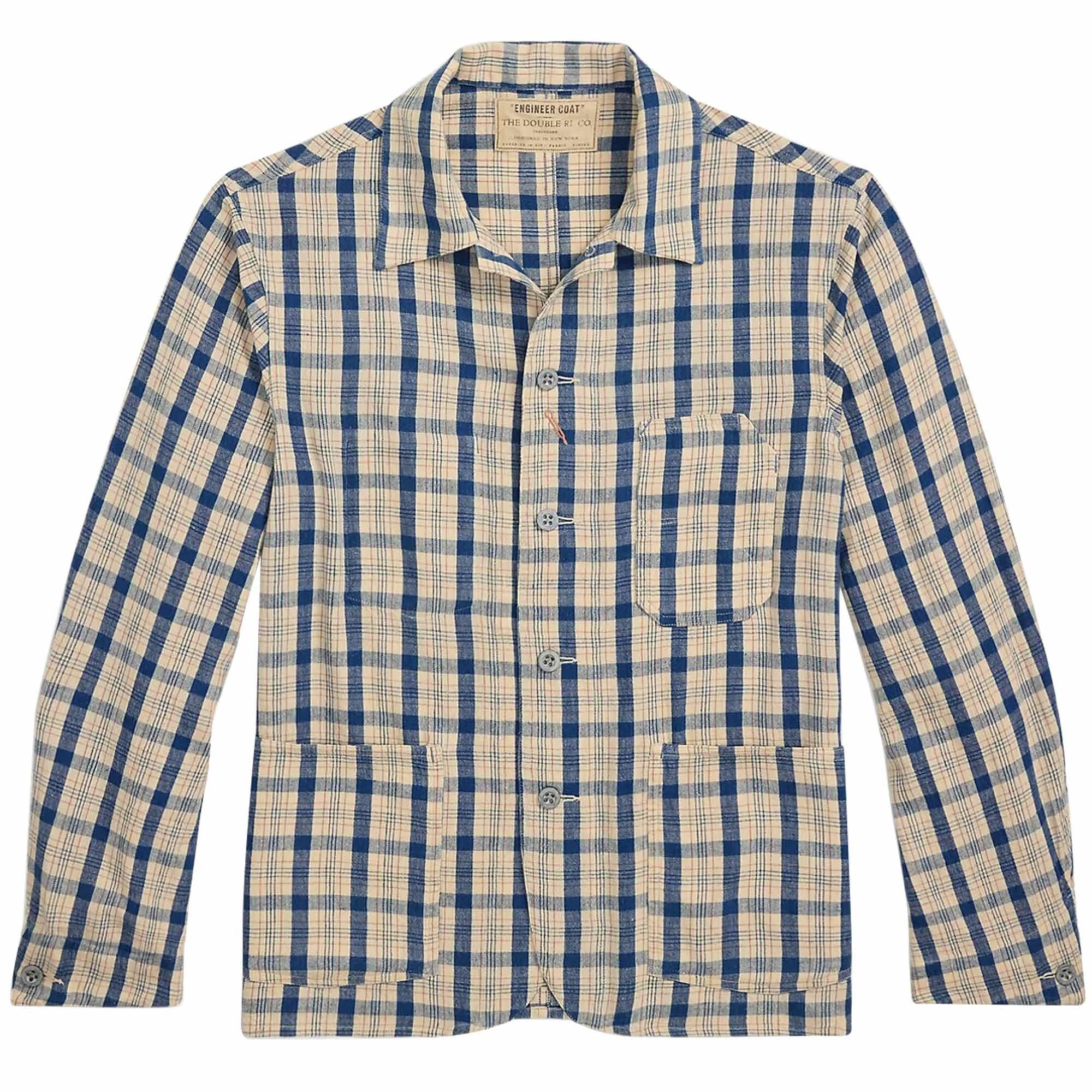 Plaid Twill Engineer Jacket - Indigo