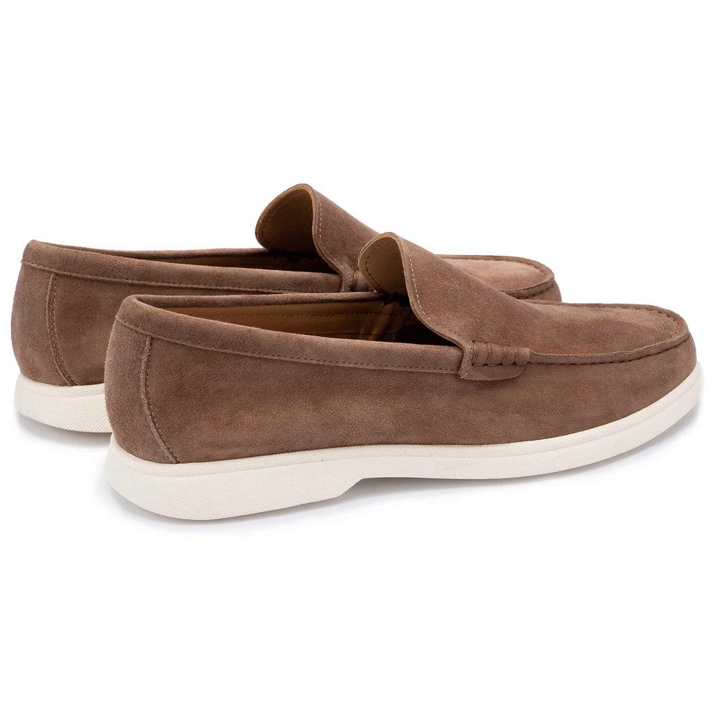 John White Ethan Plain Calf Suede Loafer - Brown