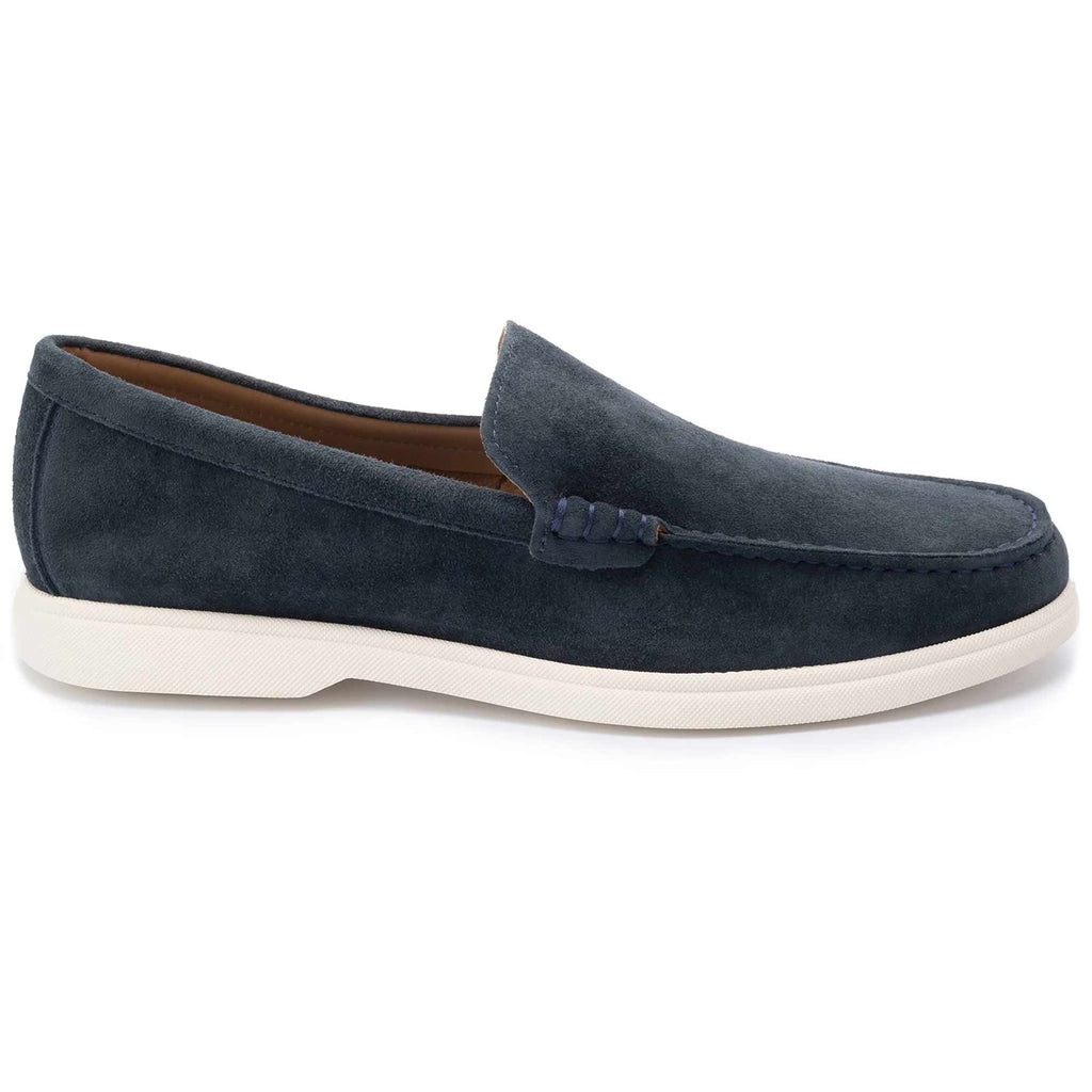 John White Ethan Plain Calf Suede Loafer - Navy