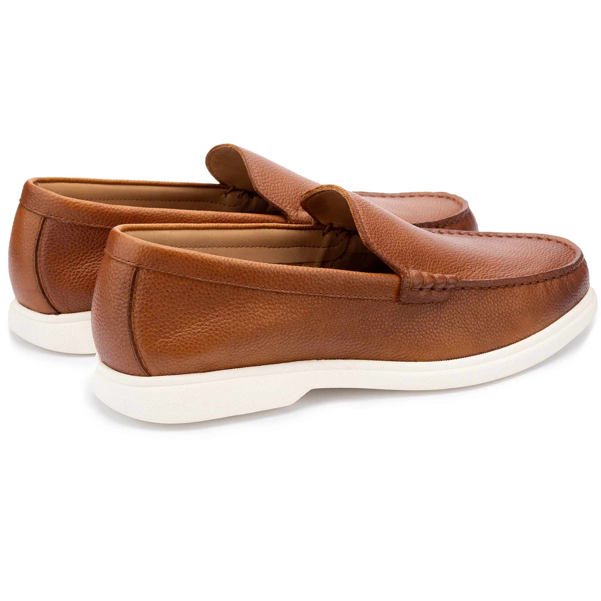 John White Ethan Plain Tumbled Grain Loafer - Tan
