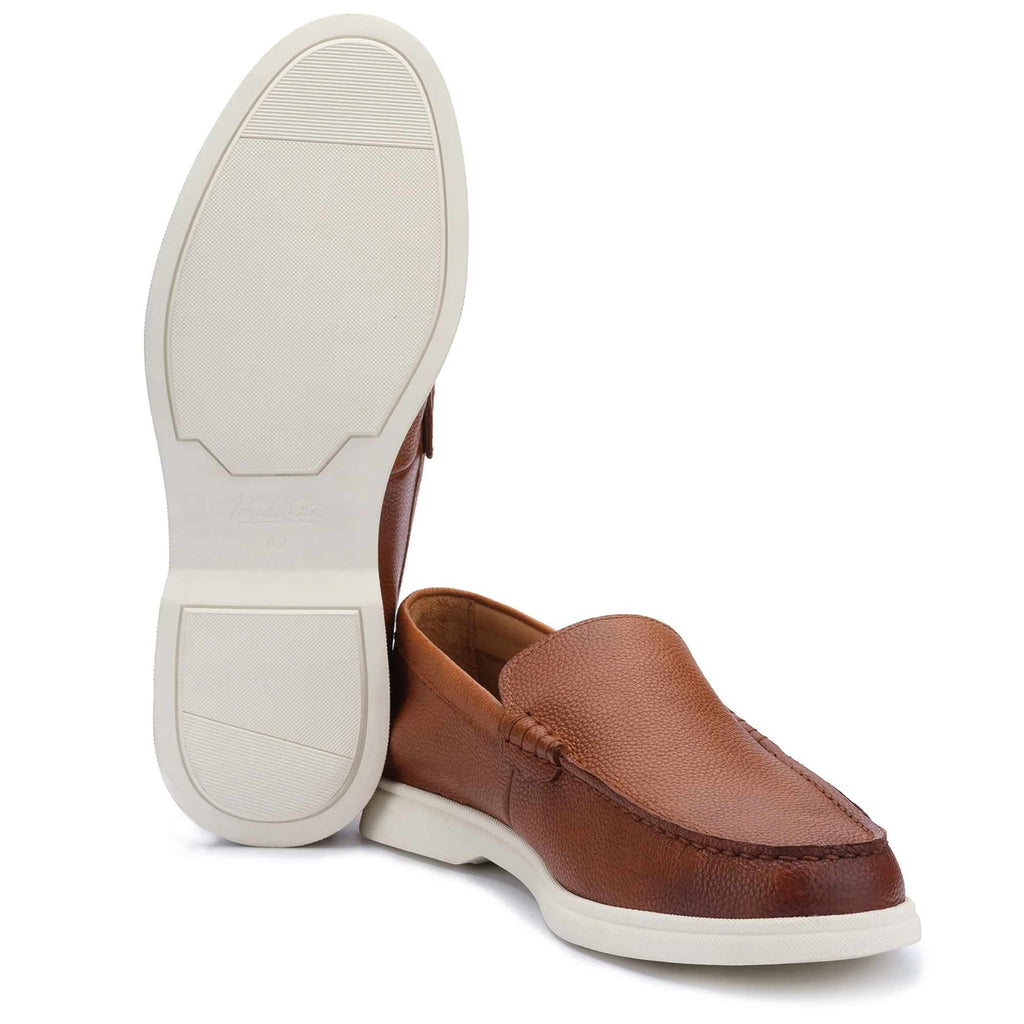 John White Ethan Plain Tumbled Grain Loafer - Tan