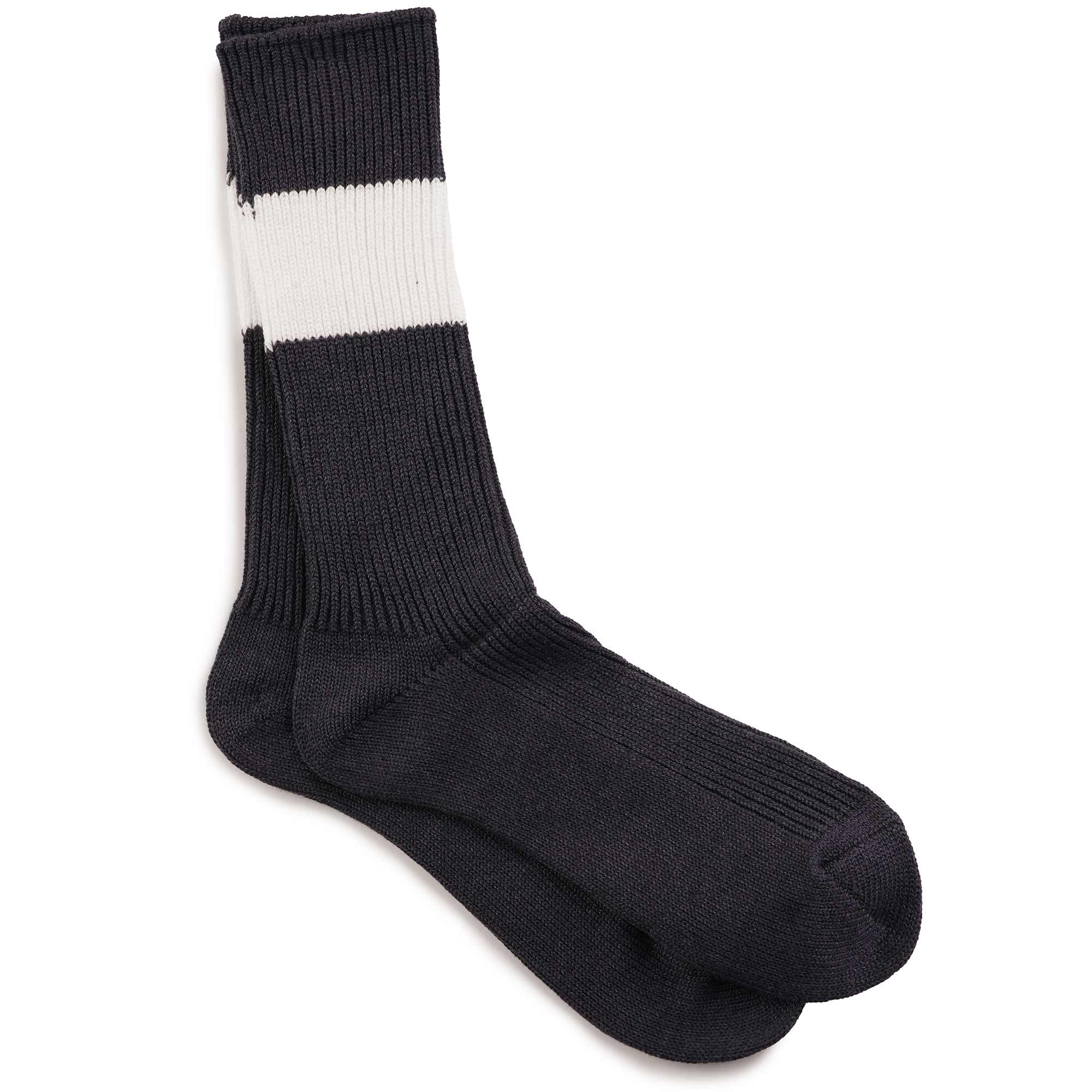 Stripe Crew Socks - Grey
