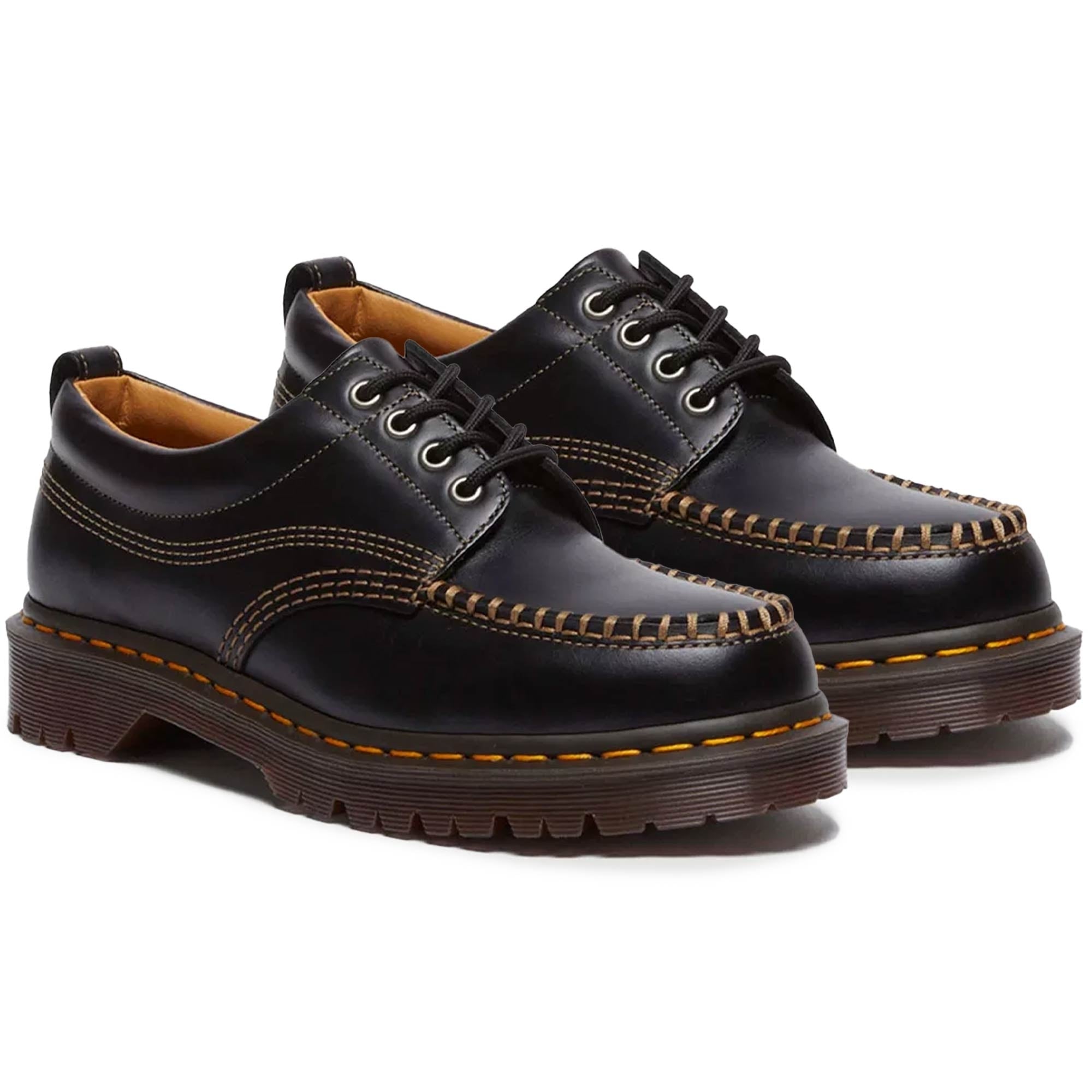 Dr. Martens Lowell Leather Moc Toe Shoes - Black 31816001-BLK