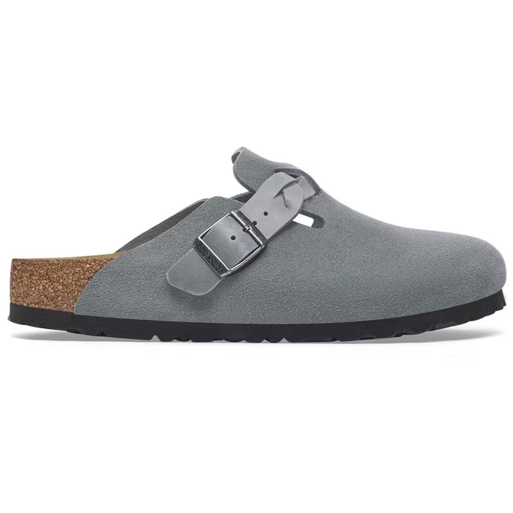 Birkenstock Boston Braided Suede Leather - Basalt Gray – Stuarts