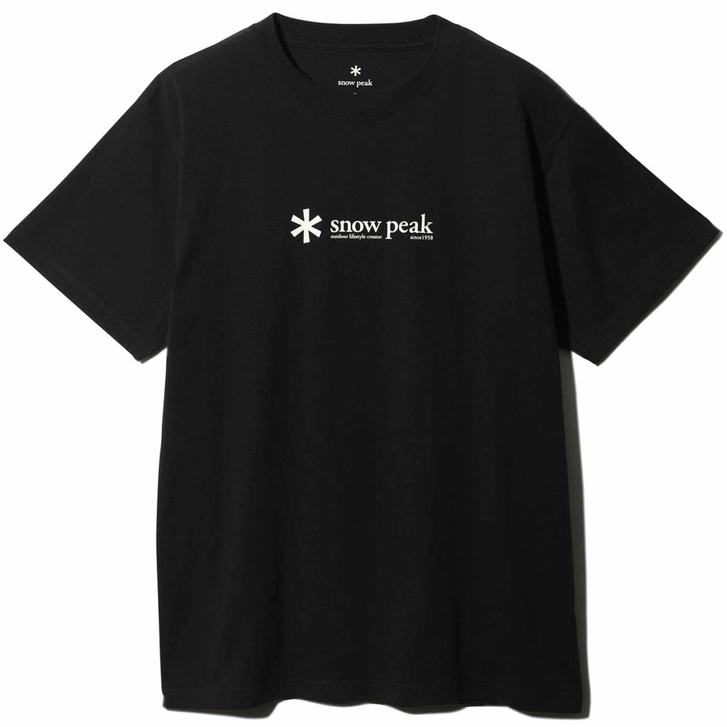 Snow Peak Soft Cotton Logo Short Sleeve T-Shirt - Black