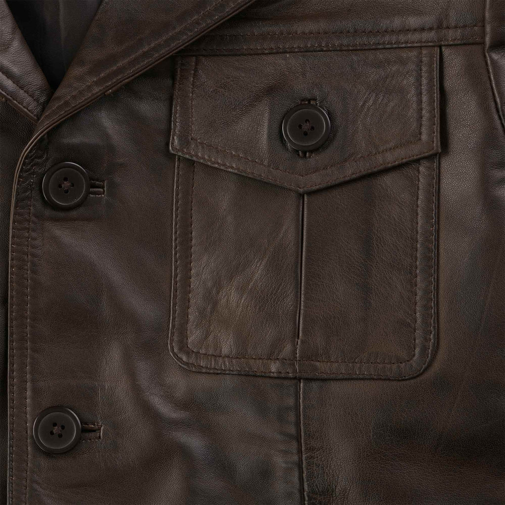 Safari Leather Jacket - Brown