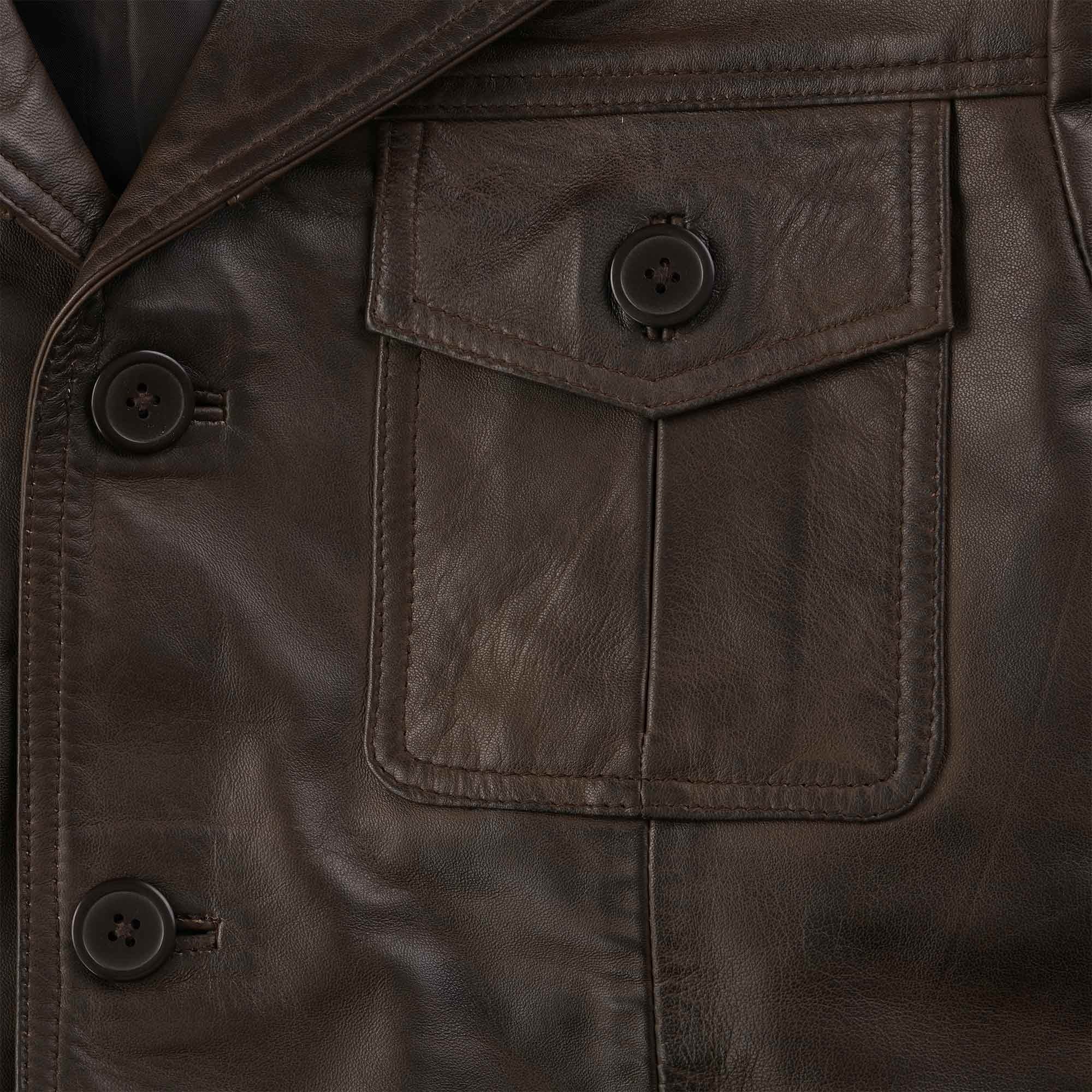 Safari Leather Jacket - Brown