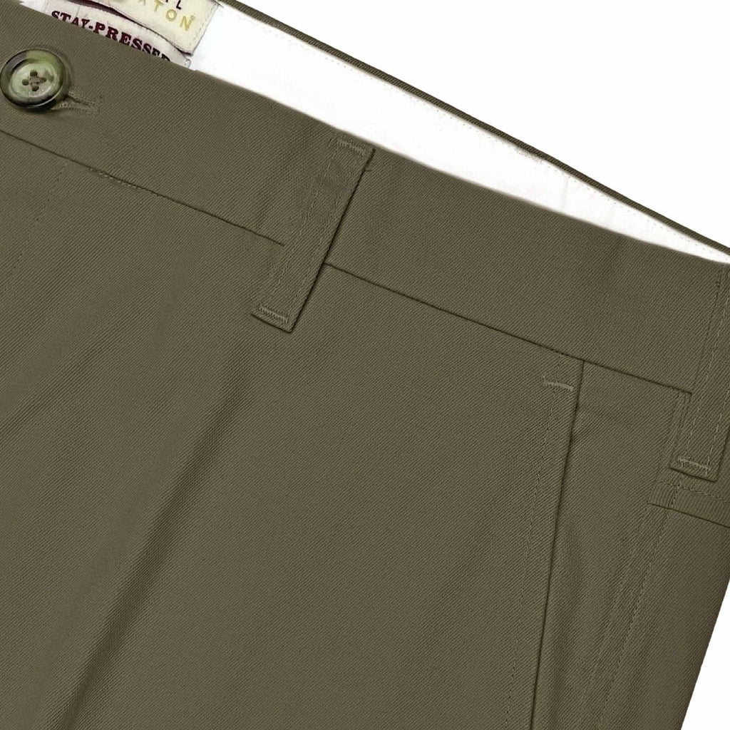 Stay-Pressed Trousers - Olive Brown