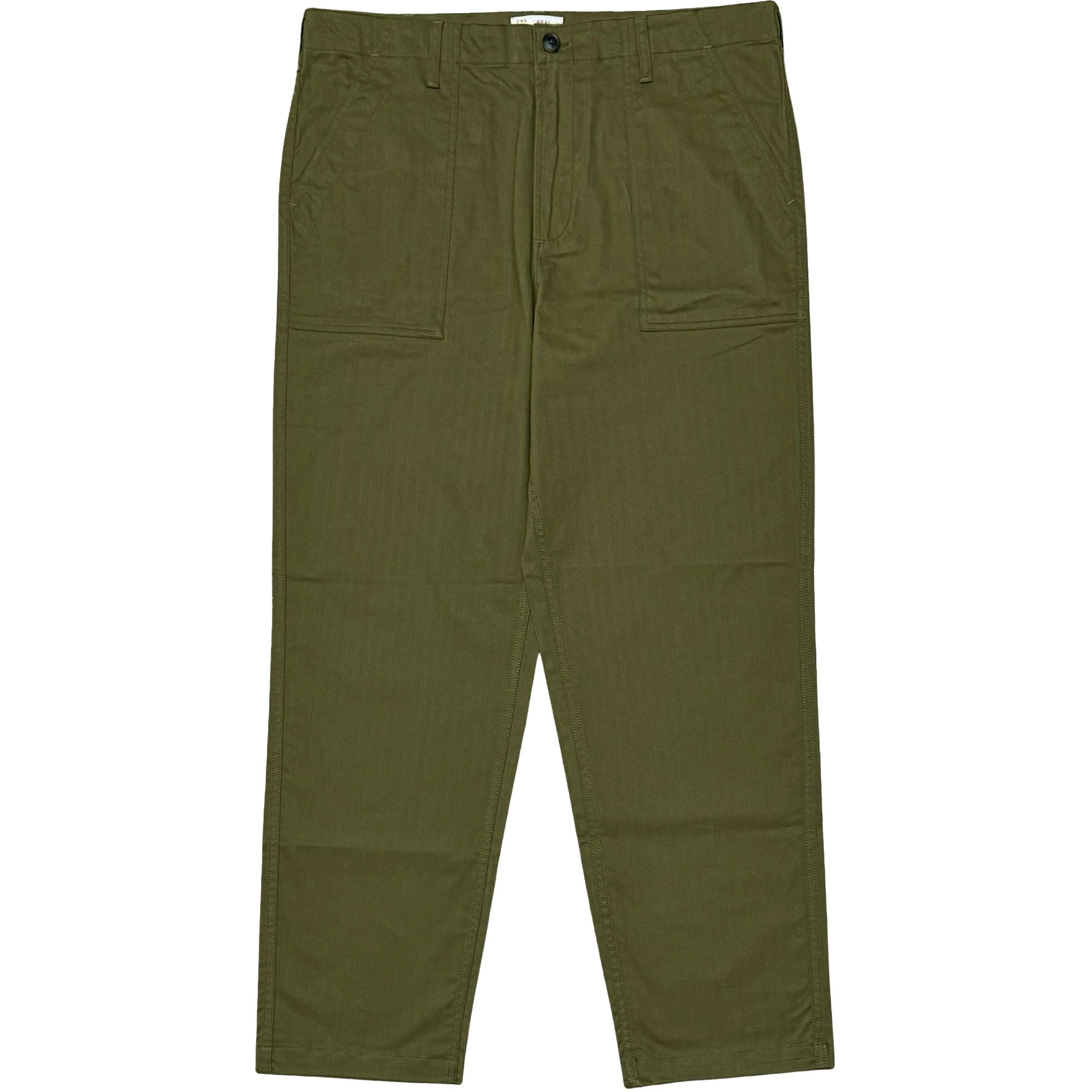 Real Hoxton Herringbone Fatigue Pants - Jungle Green