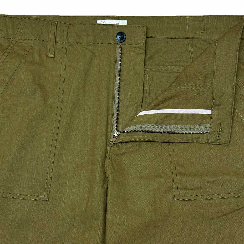 Real Hoxton Herringbone Fatigue Pants - Jungle Green