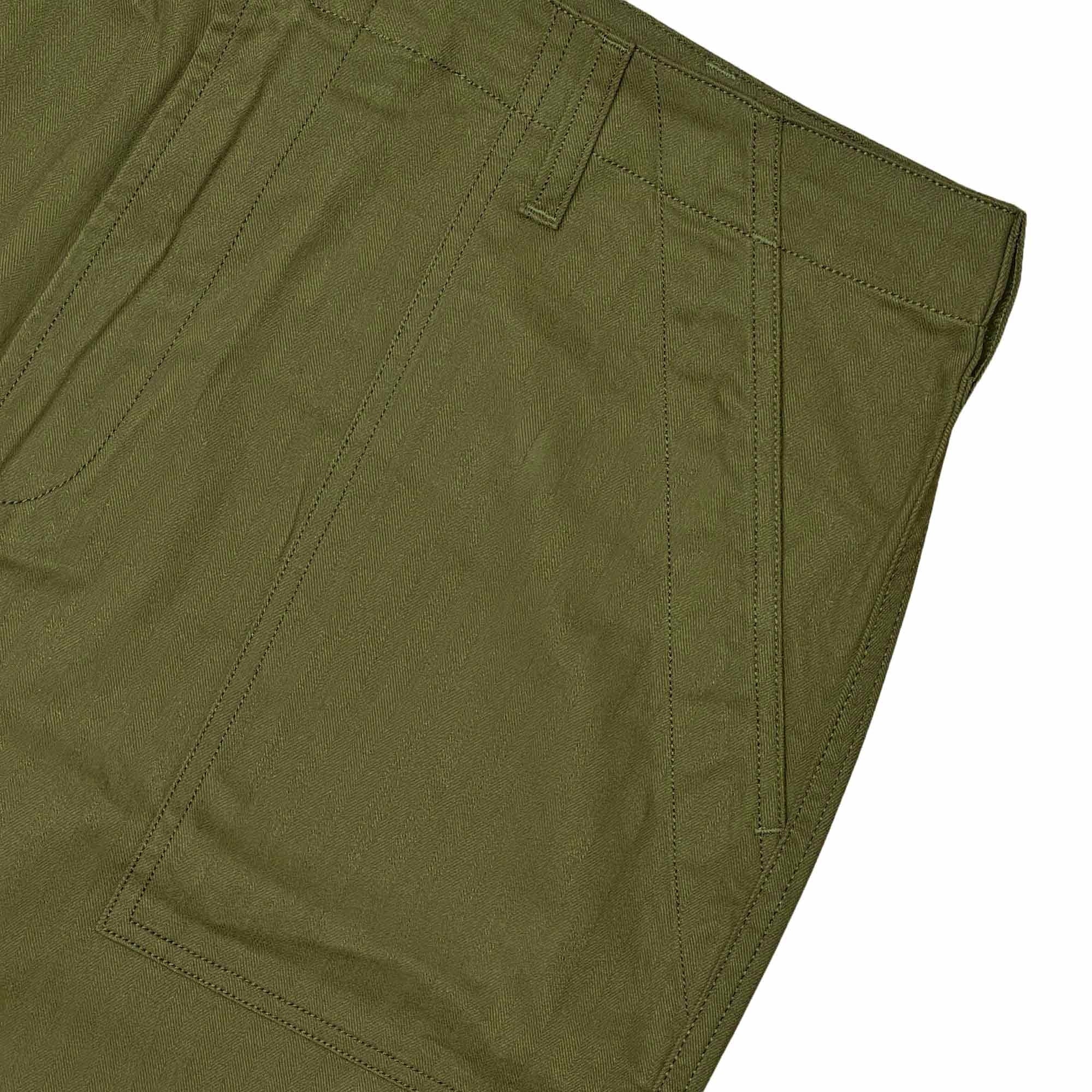 Real Hoxton Herringbone Fatigue Pants - Jungle Green