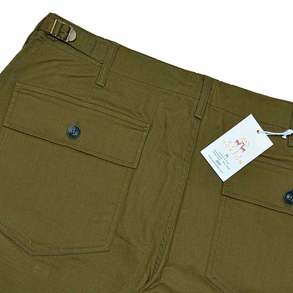 Real Hoxton Herringbone Fatigue Pants - Jungle Green