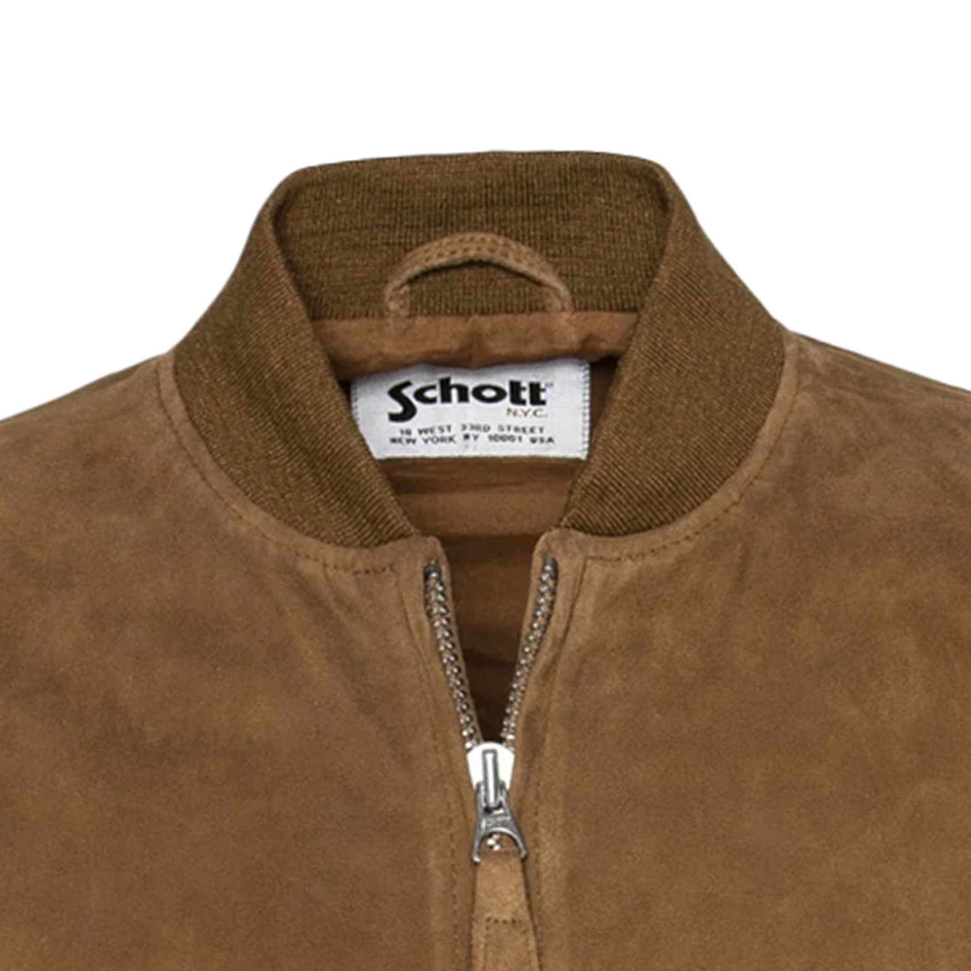 Schott NYC Suede Bomber Jacket - Rust – Stuarts London