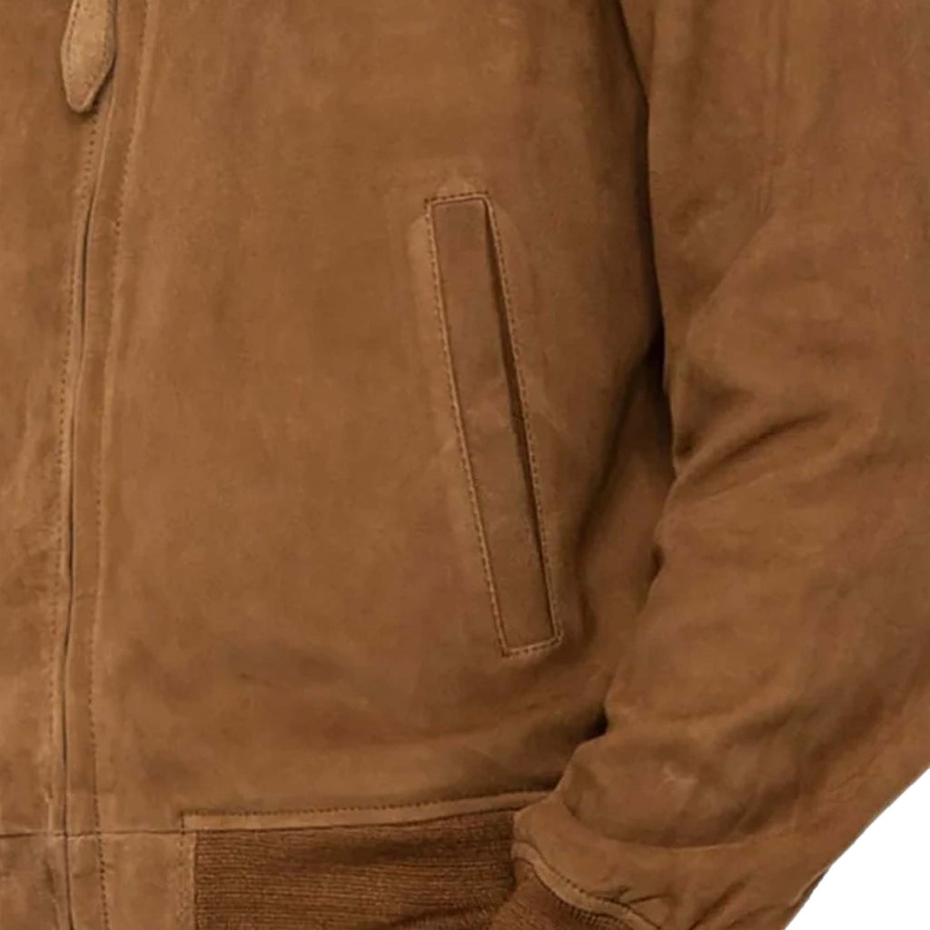 Suede Bomber Jacket - Rust