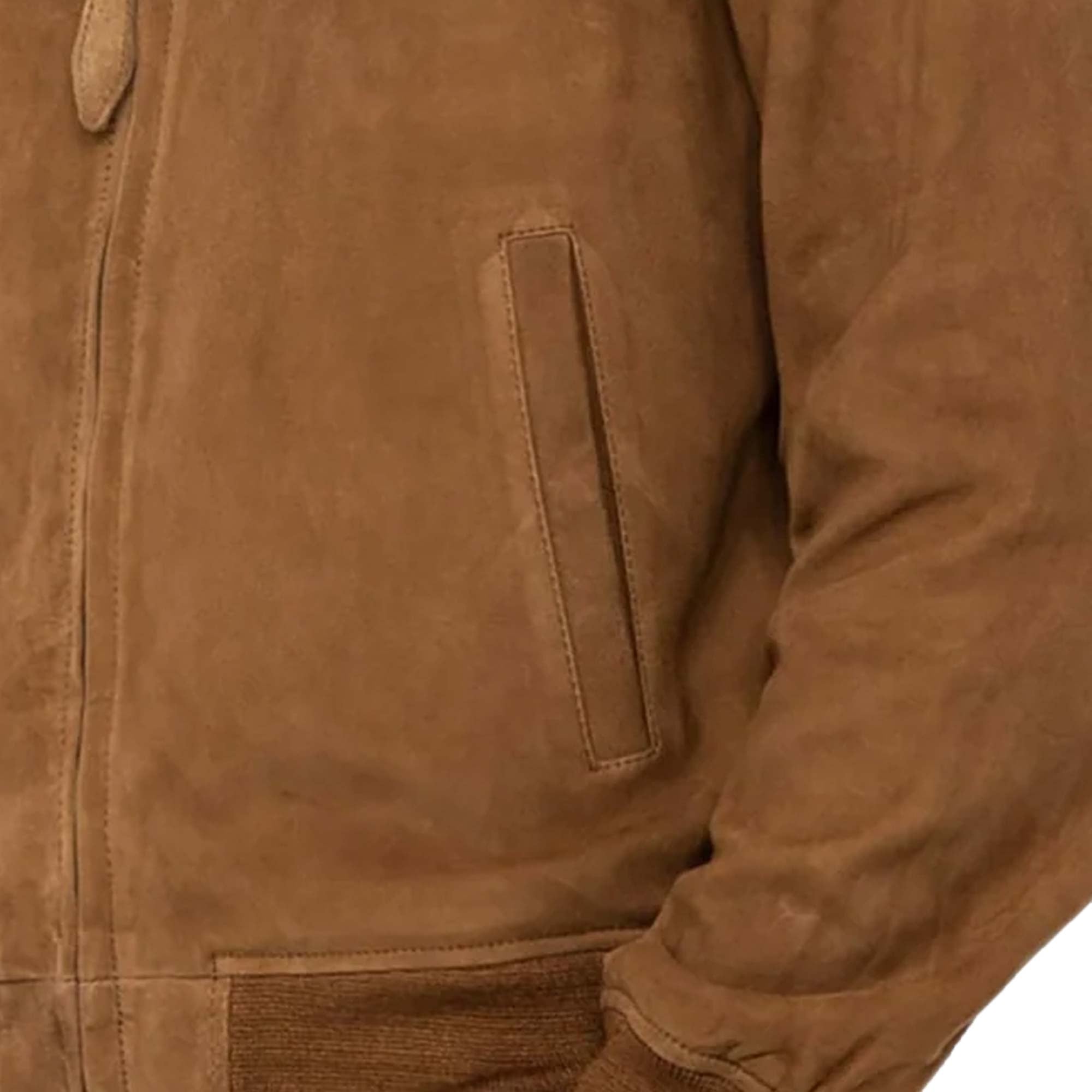 Suede Bomber Jacket - Rust