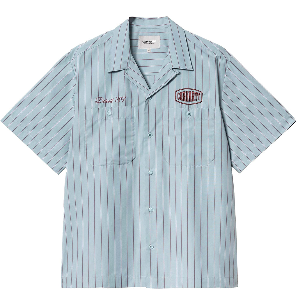 Carhartt WIP Short Sleeve Hendry Shirt - Frosted Blue