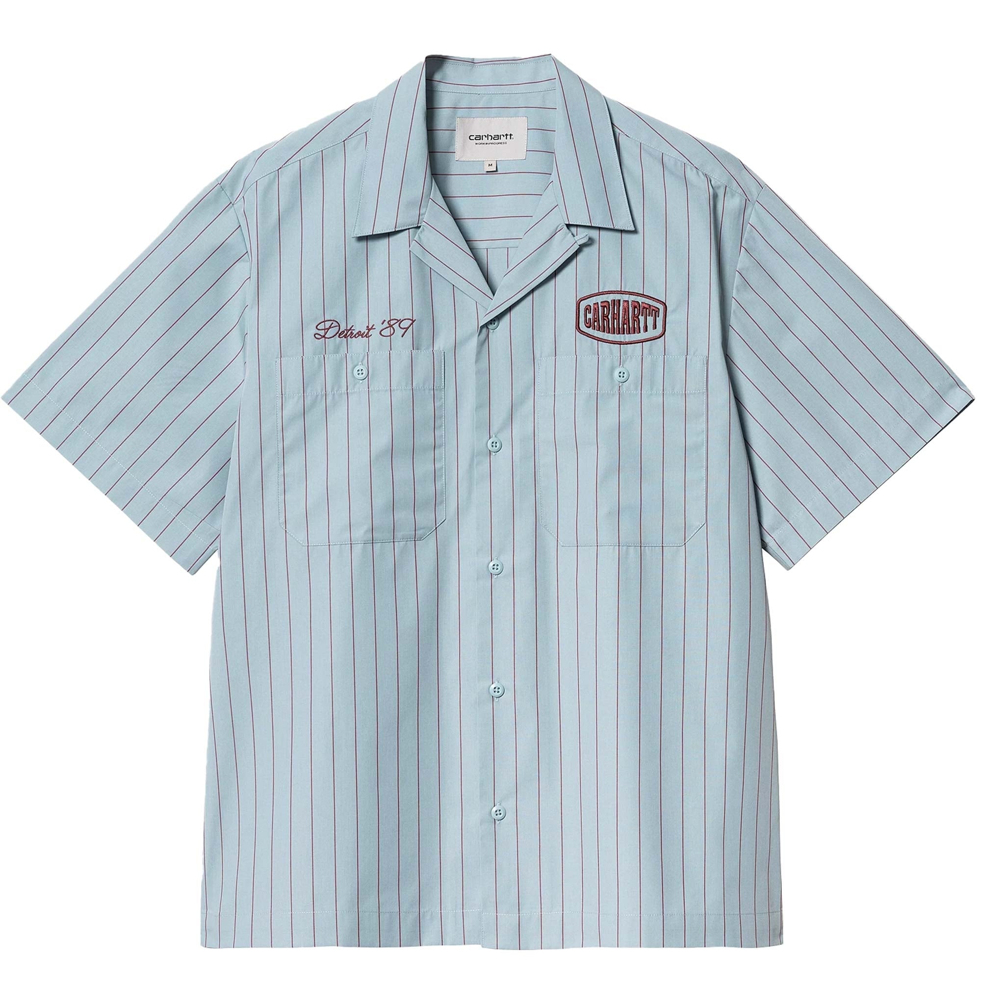 Carhartt WIP Short Sleeve Hendry Shirt - Frosted Blue