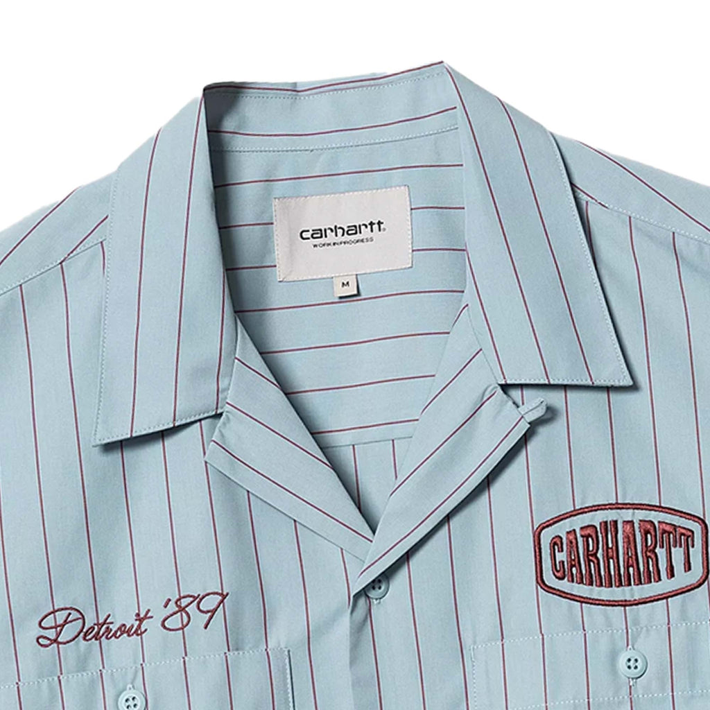 Carhartt WIP Short Sleeve Hendry Shirt - Frosted Blue