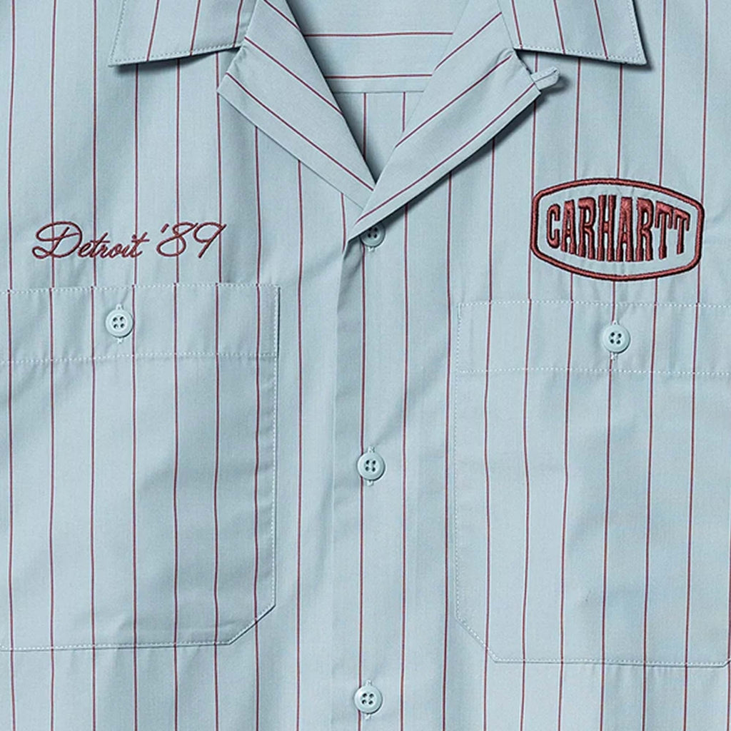 Carhartt WIP Short Sleeve Hendry Shirt - Frosted Blue