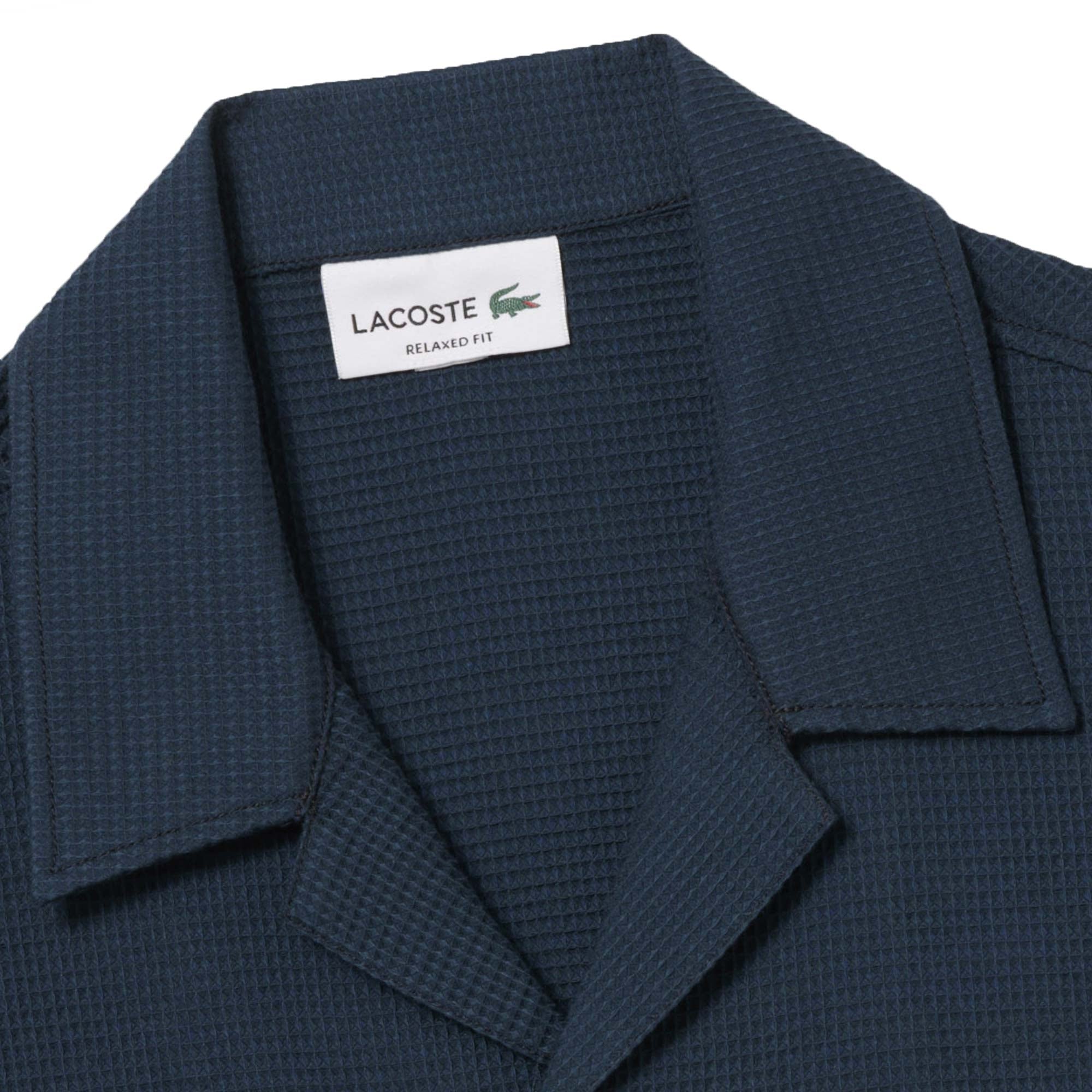 Lacoste Relaxed Fit Waffle Texture Shirt - Blue