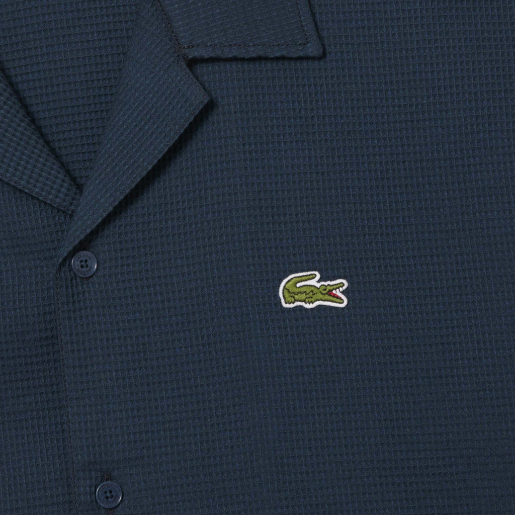 Lacoste Relaxed Fit Waffle Texture Shirt - Blue