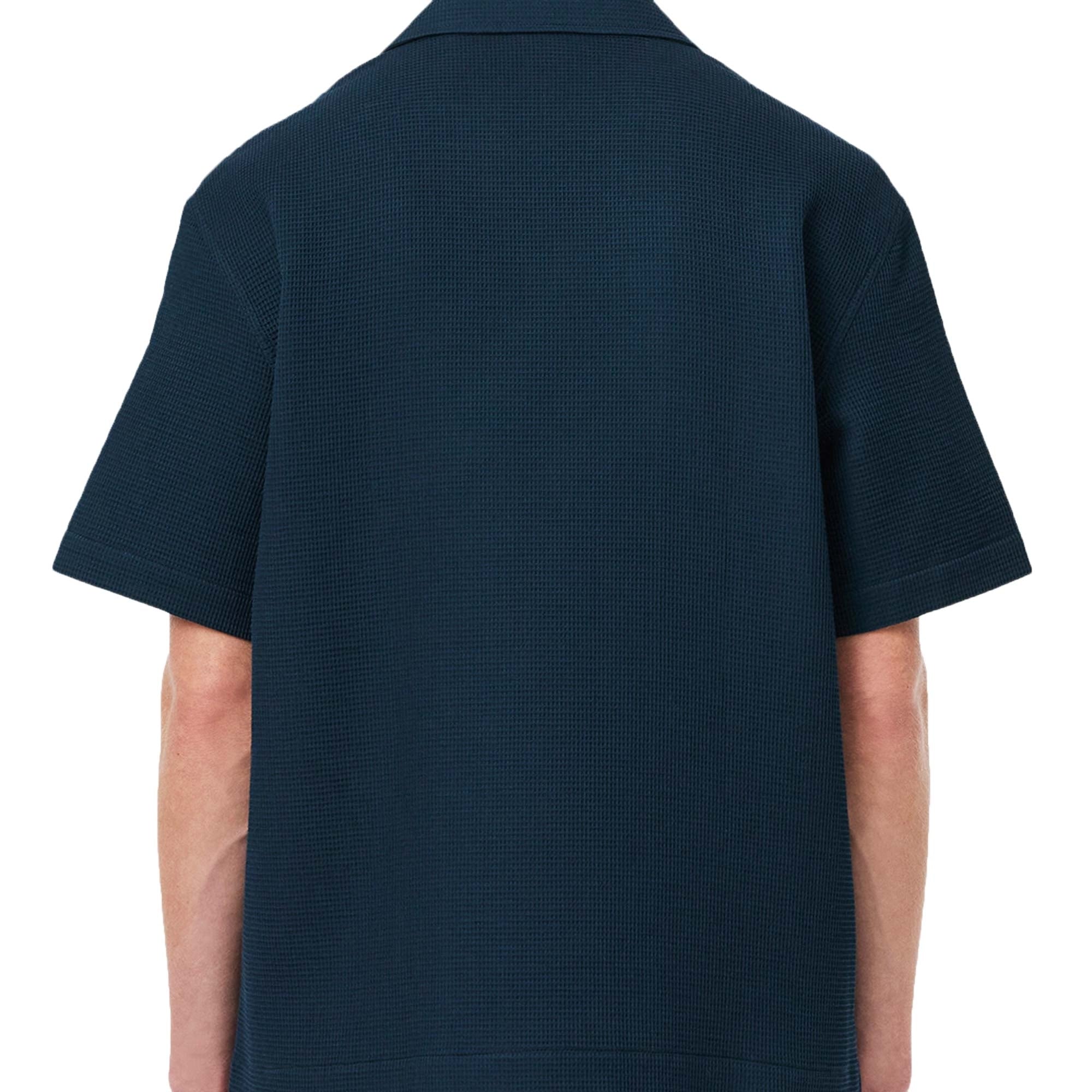 Lacoste Relaxed Fit Waffle Texture Shirt - Blue