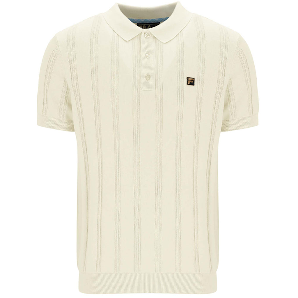Fila Vintage Gold Kennedy Knit Polo Shirt - Egret