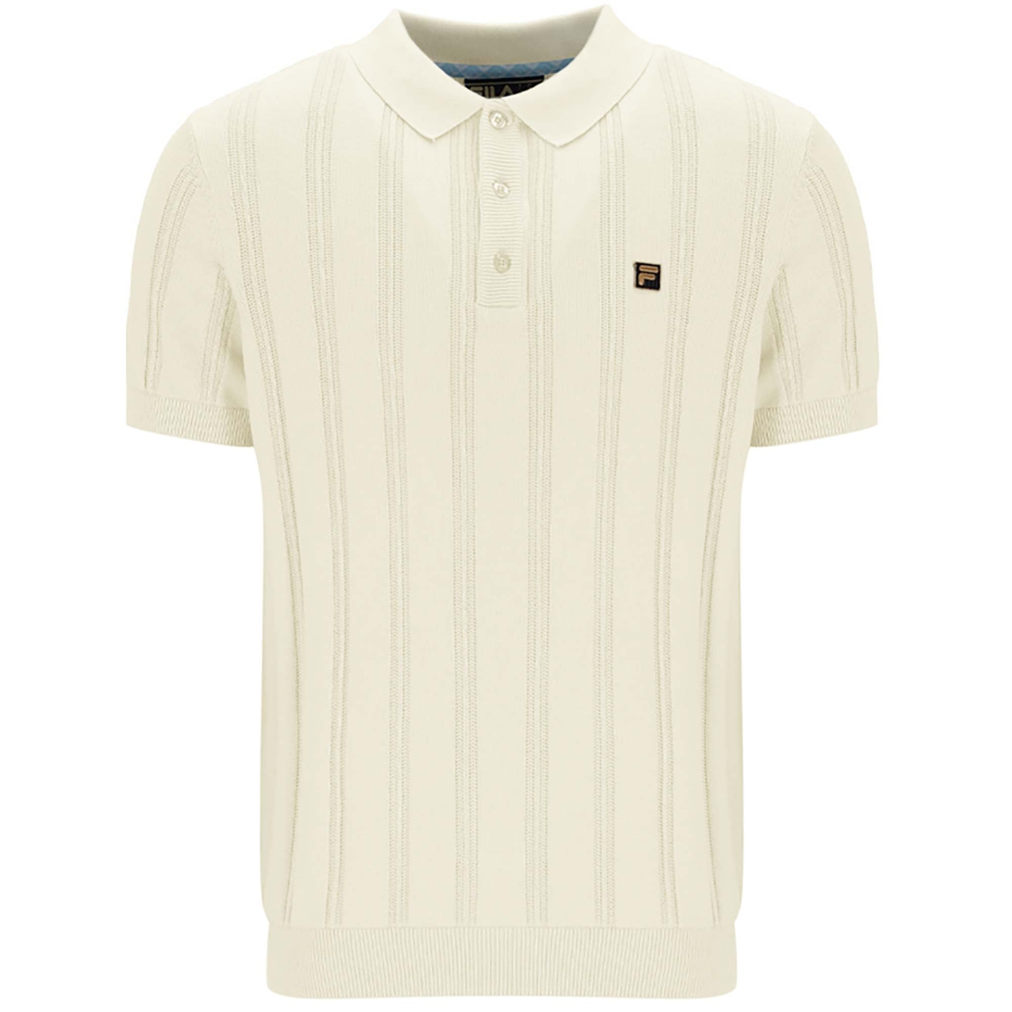 Fila Vintage Gold Kennedy Knit Polo Shirt - Egret