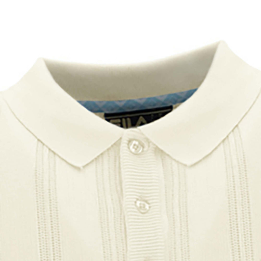 Fila Vintage Gold Kennedy Knit Polo Shirt - Egret