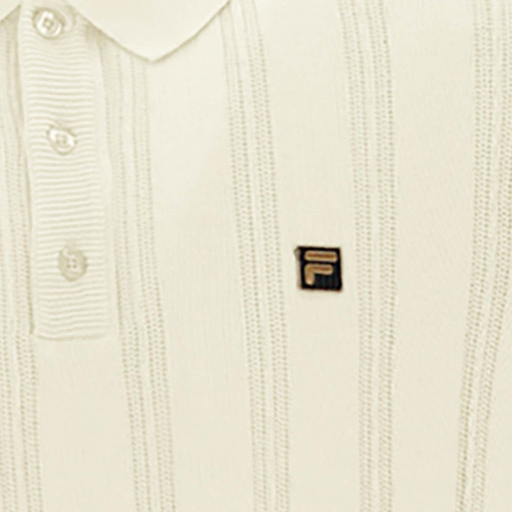 Fila Vintage Gold Kennedy Knit Polo Shirt - Egret